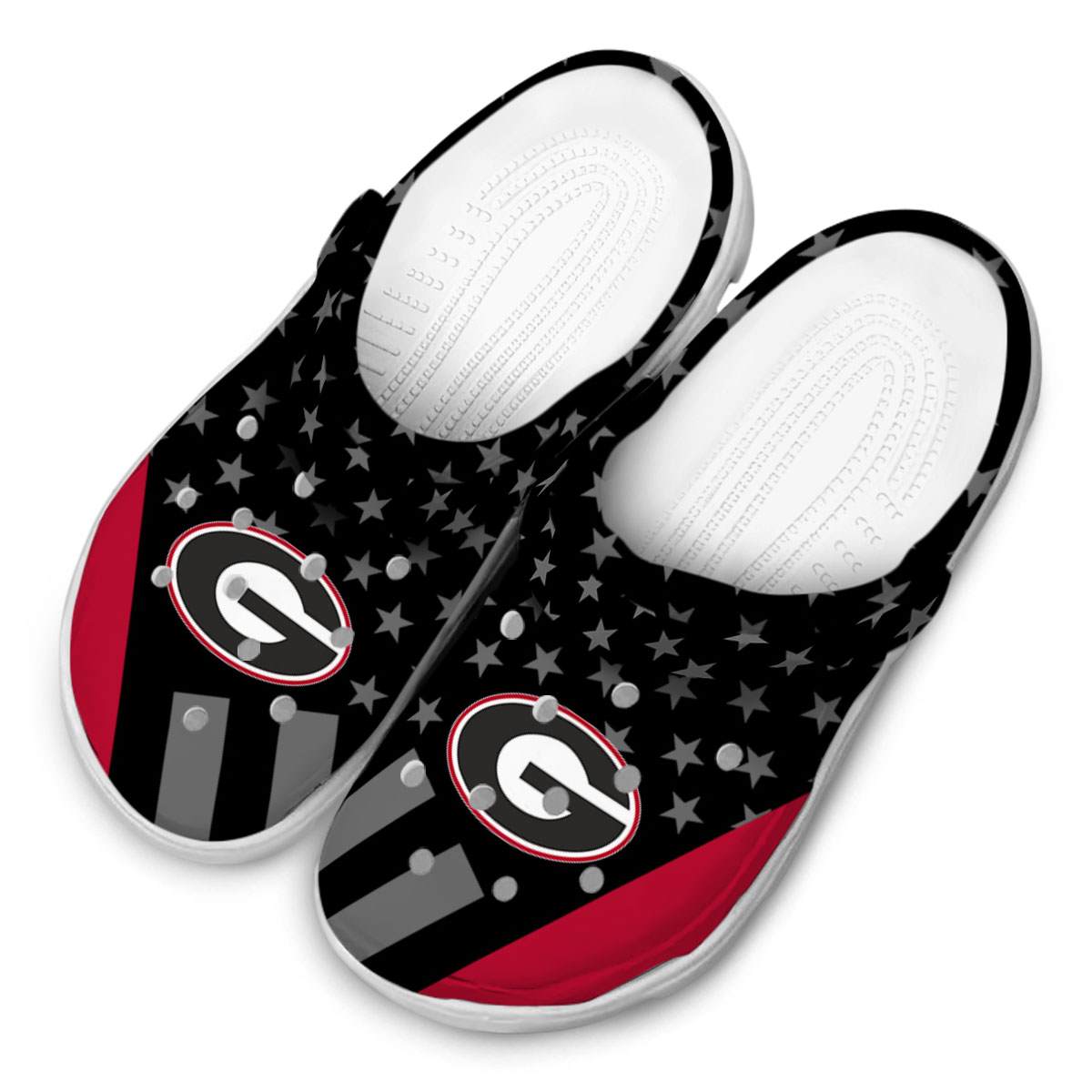 Footwearmerch Georgia Bulldogs NCAA Sport Crocs Crocband Clogs Shoes Comfortable For Men Women and Kids