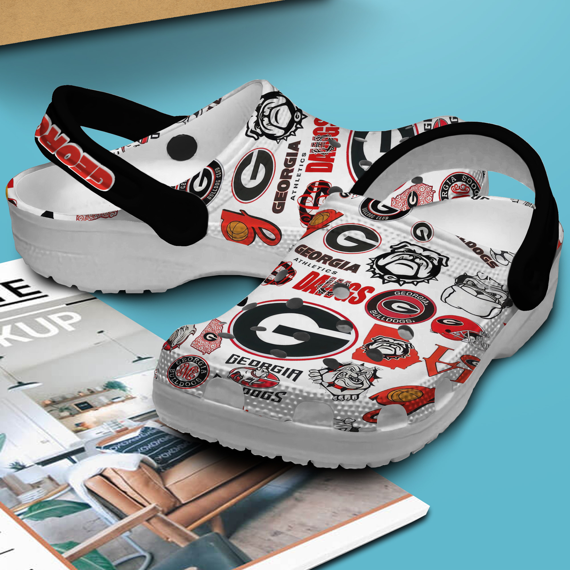 Footwearmerch Georgia Bulldogs NCAA Sport Crocs Crocband Clogs Shoes Comfortable For Men Women and Kids