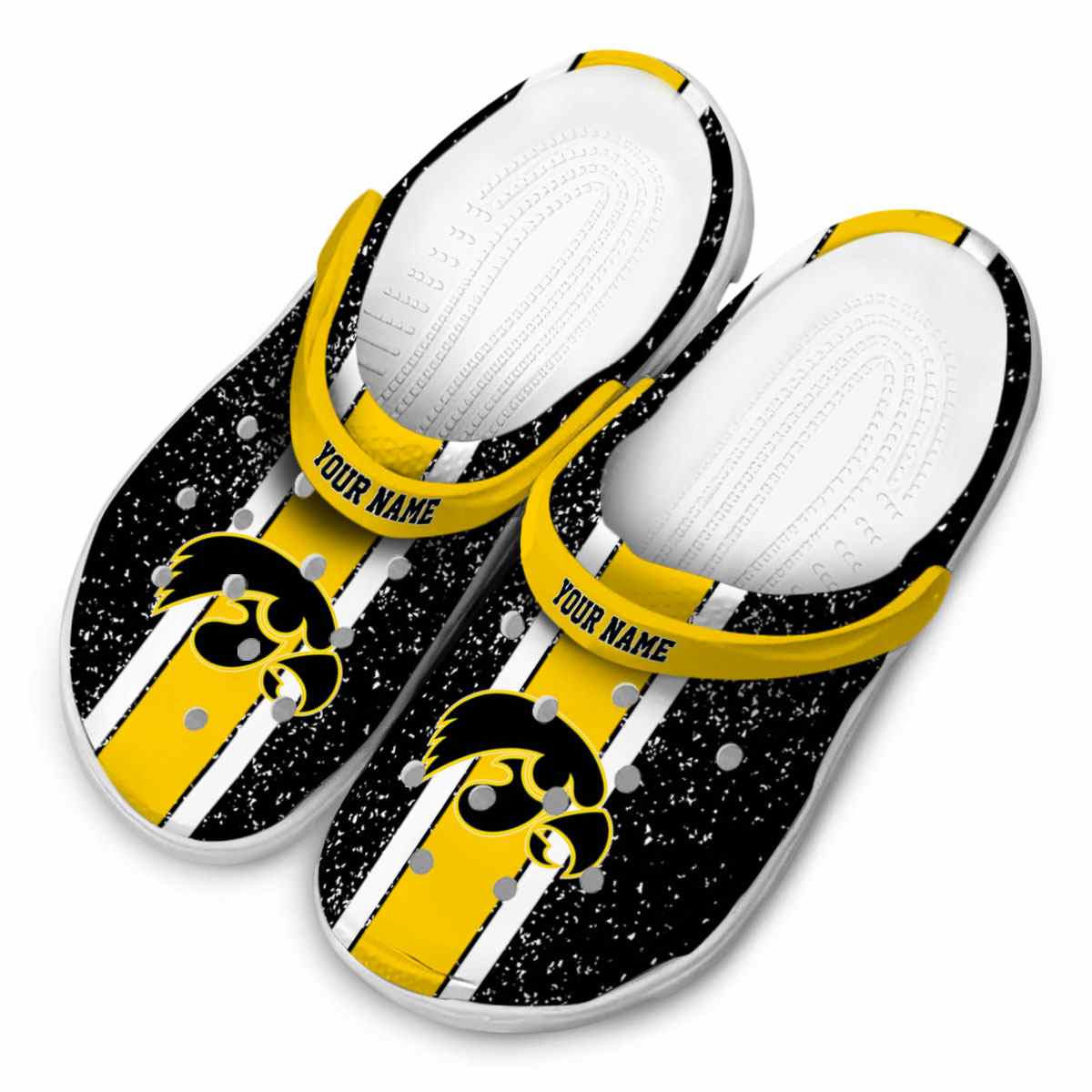 Footwearmerch Iowa Hawkeyes NCAA Sport Crocs Crocband Clogs Shoes Comfortable For Men Women and Kids