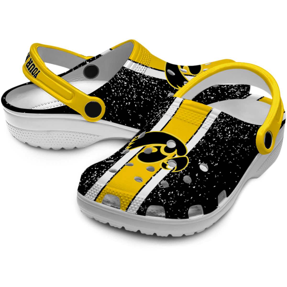 Footwearmerch Iowa Hawkeyes NCAA Sport Crocs Crocband Clogs Shoes Comfortable For Men Women and Kids