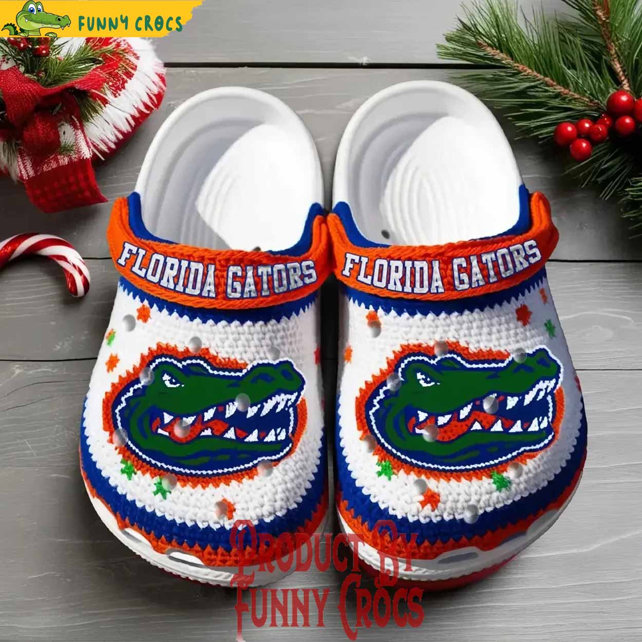 Footwearmerch Knit Effect Florida Gators NCAA Sport Crocs Crocband Clogs Shoes Comfortable For Men Women and Kids