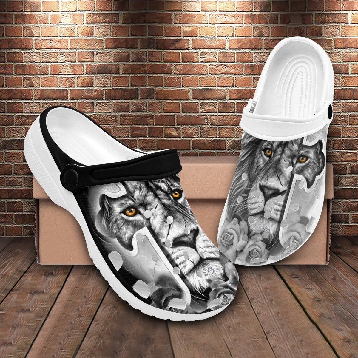 Footwearmerch Lion Jesus Cross Crocs Crocband Clogs Shoes Comfortable For Men Women and Kids Jesus Cross God Faith Believer Inspiring Christian Gifts For Christmas
