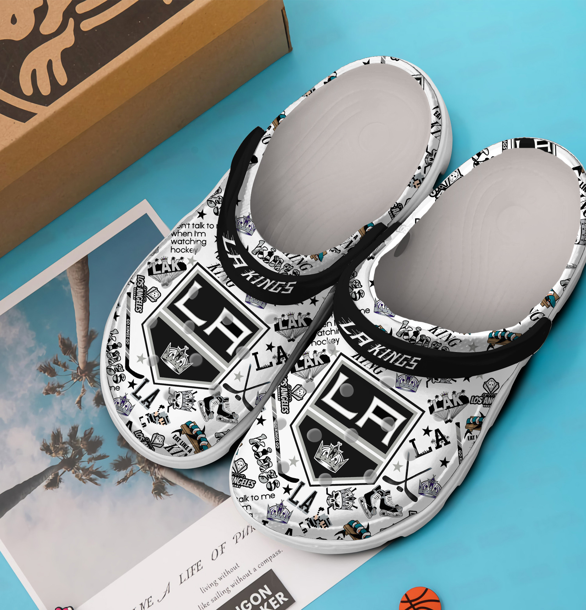 Footwearmerch Los Angeles Kings NHL Sport Crocs Crocband Clogs Shoes Comfortable For Men Women and Kids