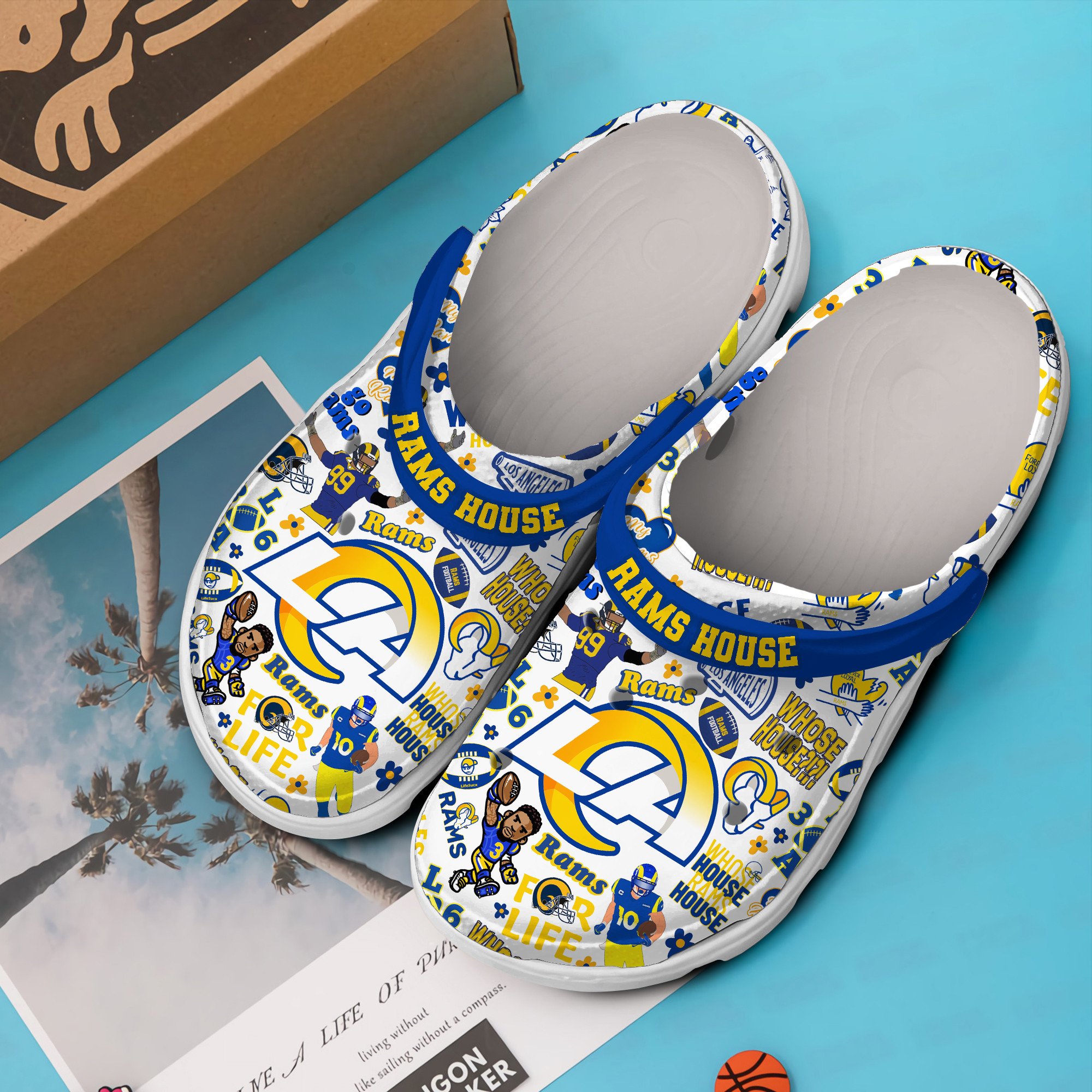 Footwearmerch Los Angeles Rams NFL Sport Crocs Crocband Clogs Shoes Comfortable For Men Women and Kids