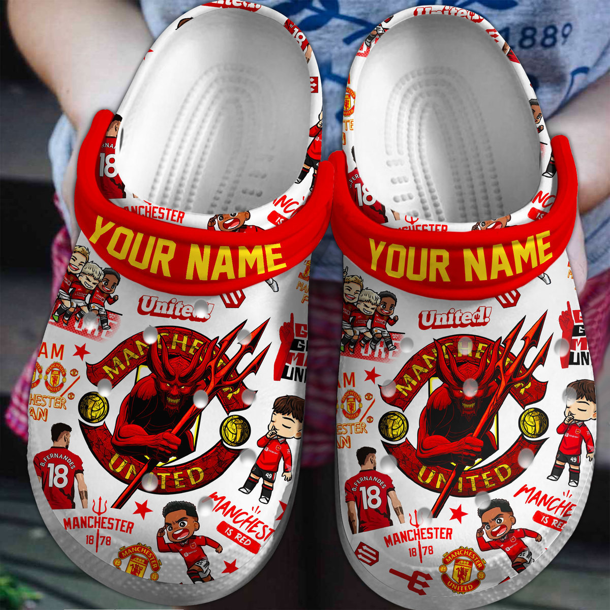Footwearmerch Manchester United Football Club Crocs Crocband Clogs Shoes Comfortable For Men Women and Kids