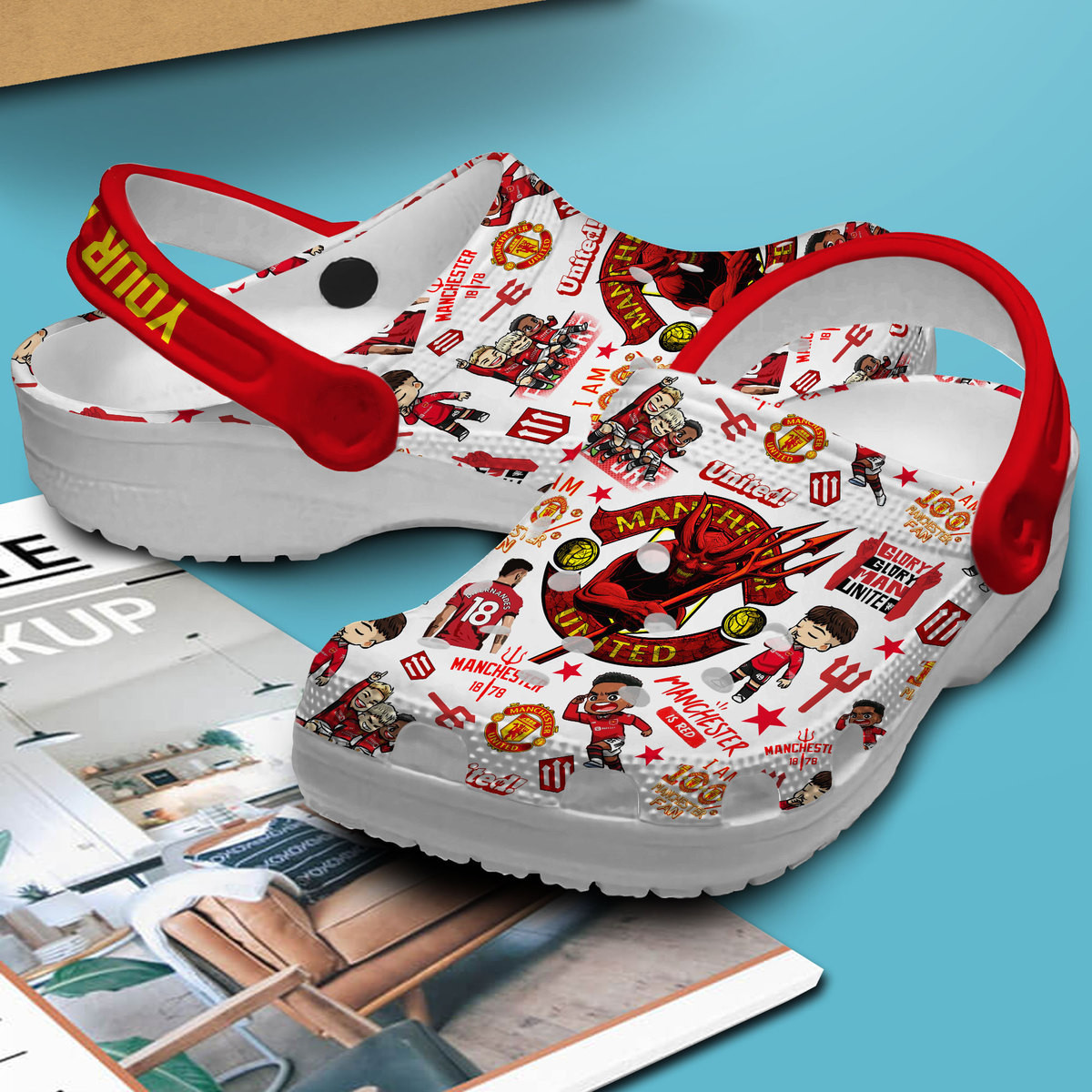 Footwearmerch Manchester United Football Club Crocs Crocband Clogs Shoes Comfortable For Men Women and Kids