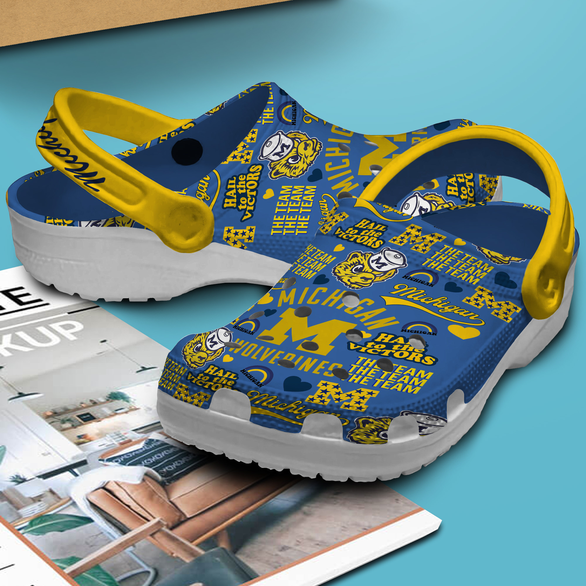 Footwearmerch Michigan Wolverines NCAA Sport Crocs Crocband Clogs Shoes Comfortable For Men Women and Kids