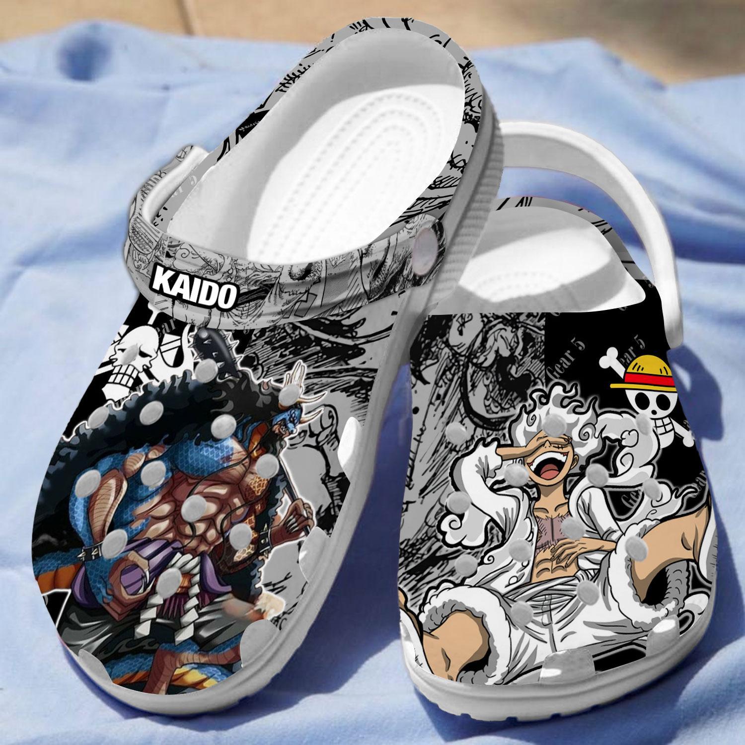 Footwearmerch Monkey D. Luffy One Piece Gear 5 Anime Crocs Crocband Clogs Shoes Comfortable For Men Women and Kids