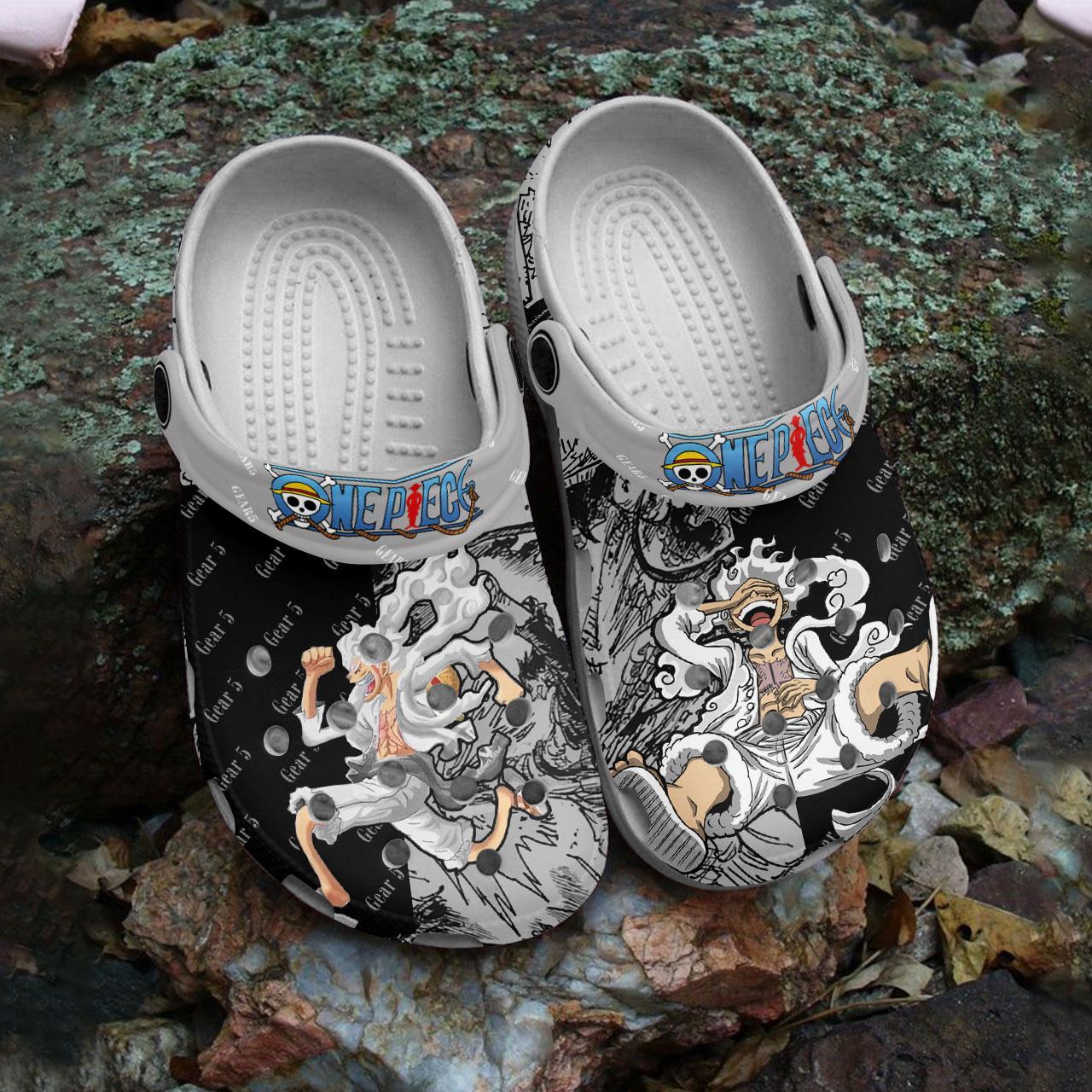 Footwearmerch Monkey D. Luffy One Piece Gear 5 Anime Crocs Crocband Clogs Shoes Comfortable For Men Women and Kids