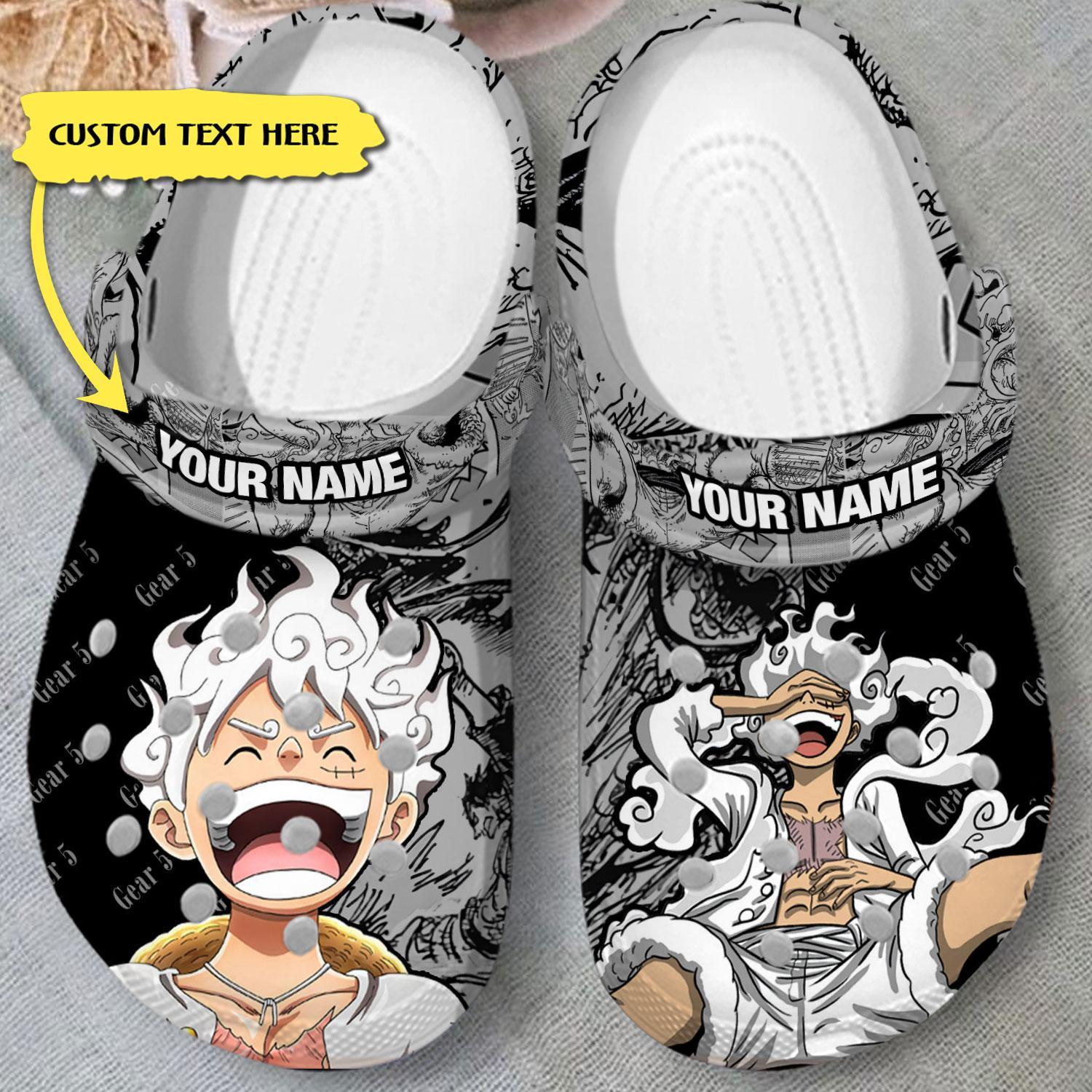 Footwearmerch Monkey D. Luffy One Piece Gear 5 Anime Crocs Crocband Clogs Shoes Comfortable For Men Women and Kids