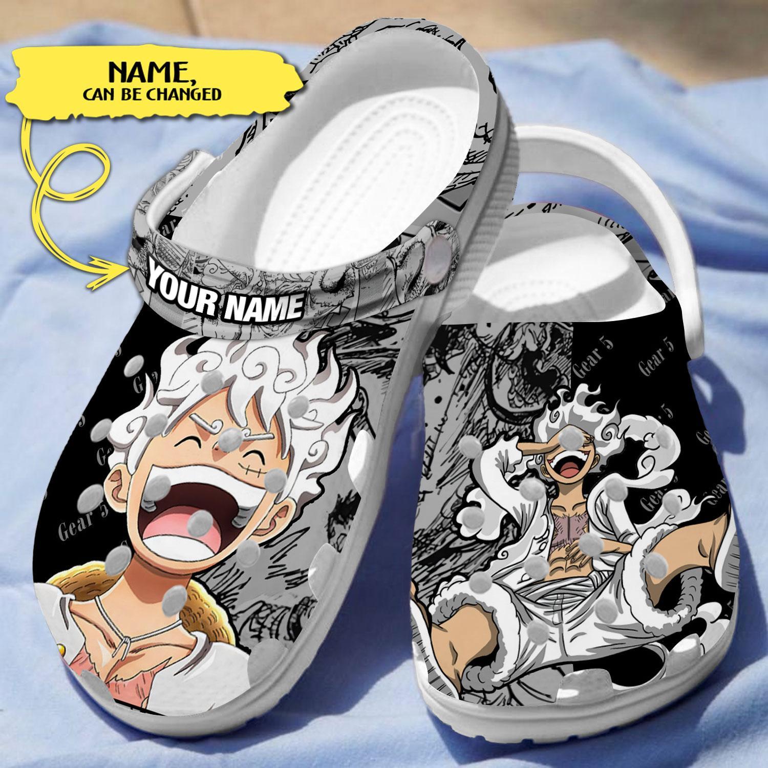 Footwearmerch Monkey D. Luffy One Piece Gear 5 Anime Crocs Crocband Clogs Shoes Comfortable For Men Women and Kids