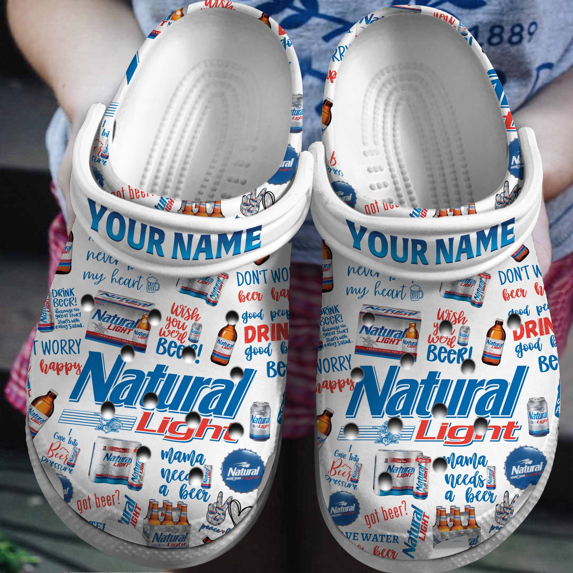 Footwearmerch Natural Light Beer Crocs Crocband Clogs Shoes Comfortable For Men Women and Kids
