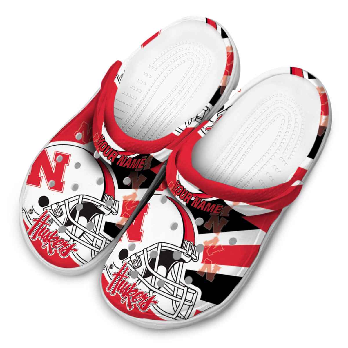 Footwearmerch Nebraska Cornhuskers NCAA Sport Crocs Crocband Clogs Shoes Comfortable For Men Women and Kids