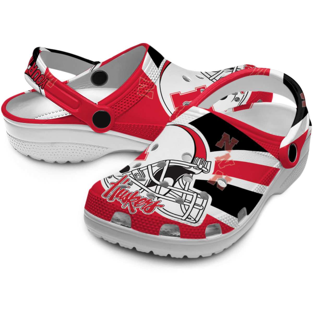 Footwearmerch Nebraska Cornhuskers NCAA Sport Crocs Crocband Clogs Shoes Comfortable For Men Women and Kids