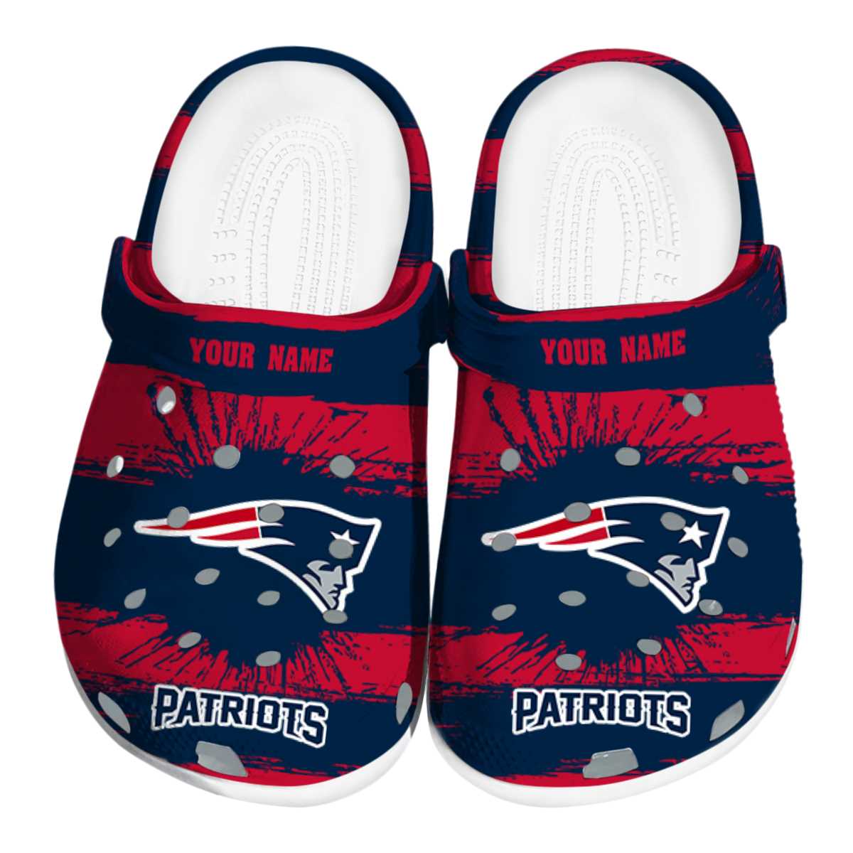 Footwearmerch New England Patriots NFL Sport Crocs Crocband Clogs Shoes Comfortable For Men Women and Kids