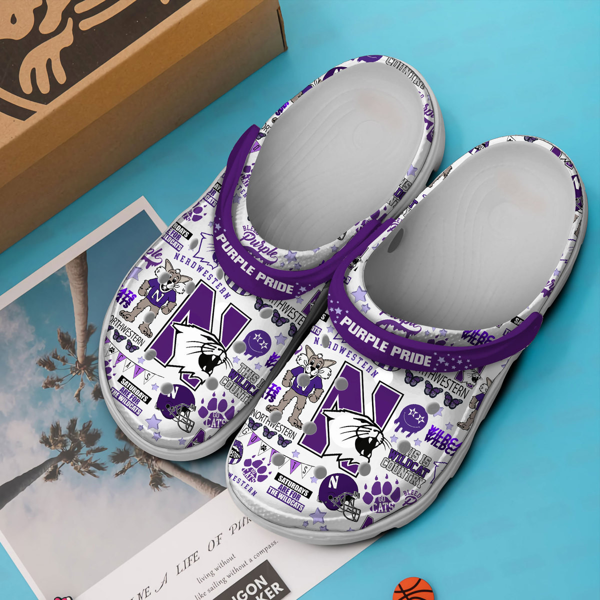 Footwearmerch Northwestern Wildcats NCAA Sport Crocs Crocband Clogs Shoes Comfortable For Men Women and Kids