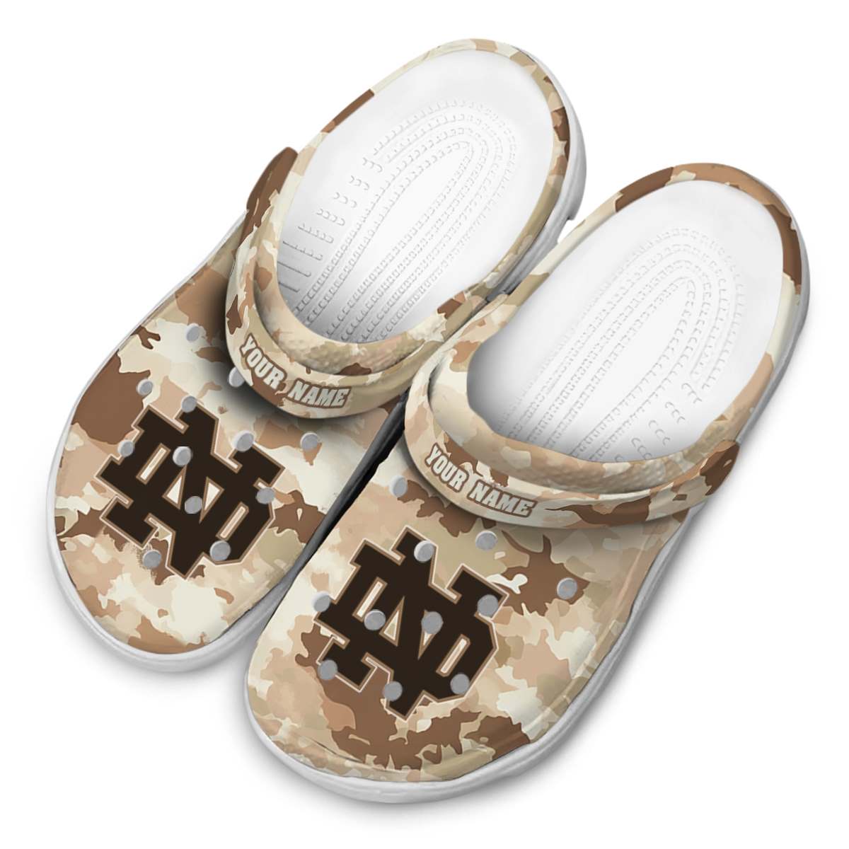 Footwearmerch Notre Dame Fighting Irish NCAA Sport Crocs Crocband Clogs Shoes Comfortable For Men Women and Kids