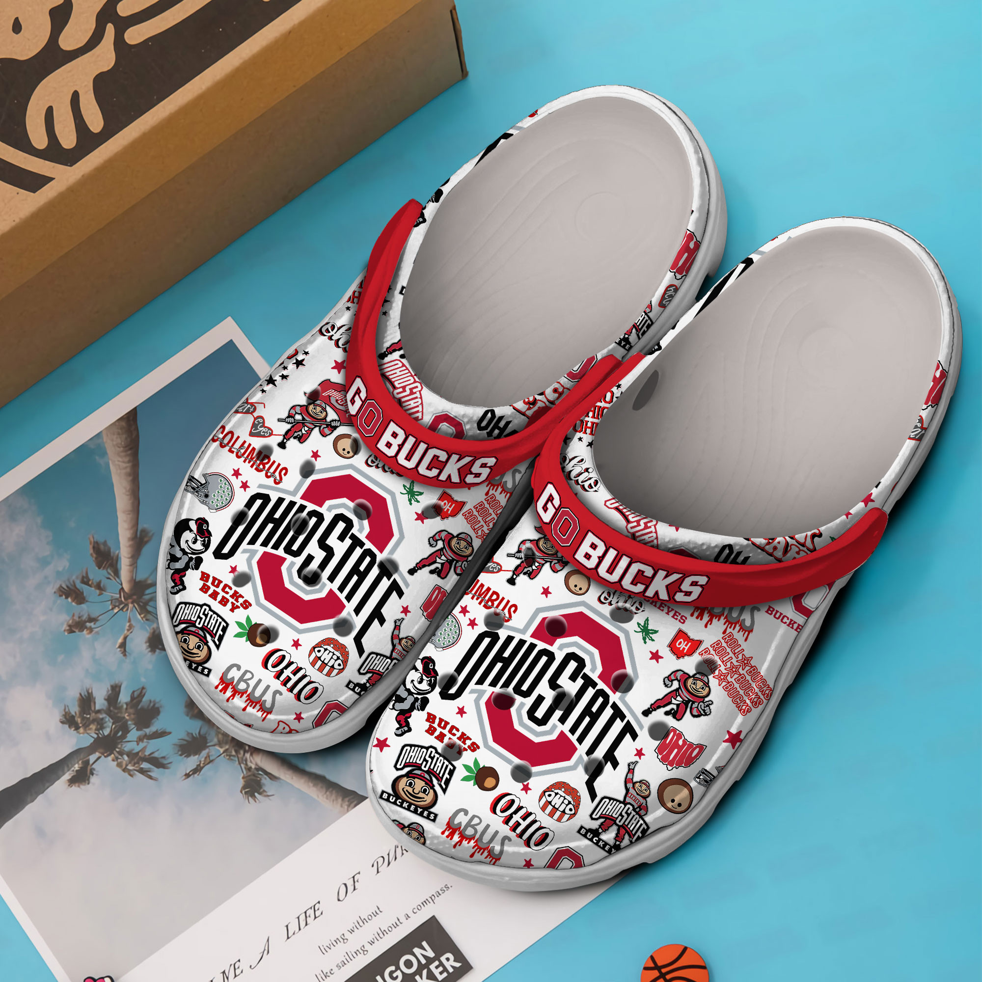 Footwearmerch Ohio State Buckeyes NCAA Sport Crocs Crocband Clogs Shoes Comfortable For Men Women and Kids