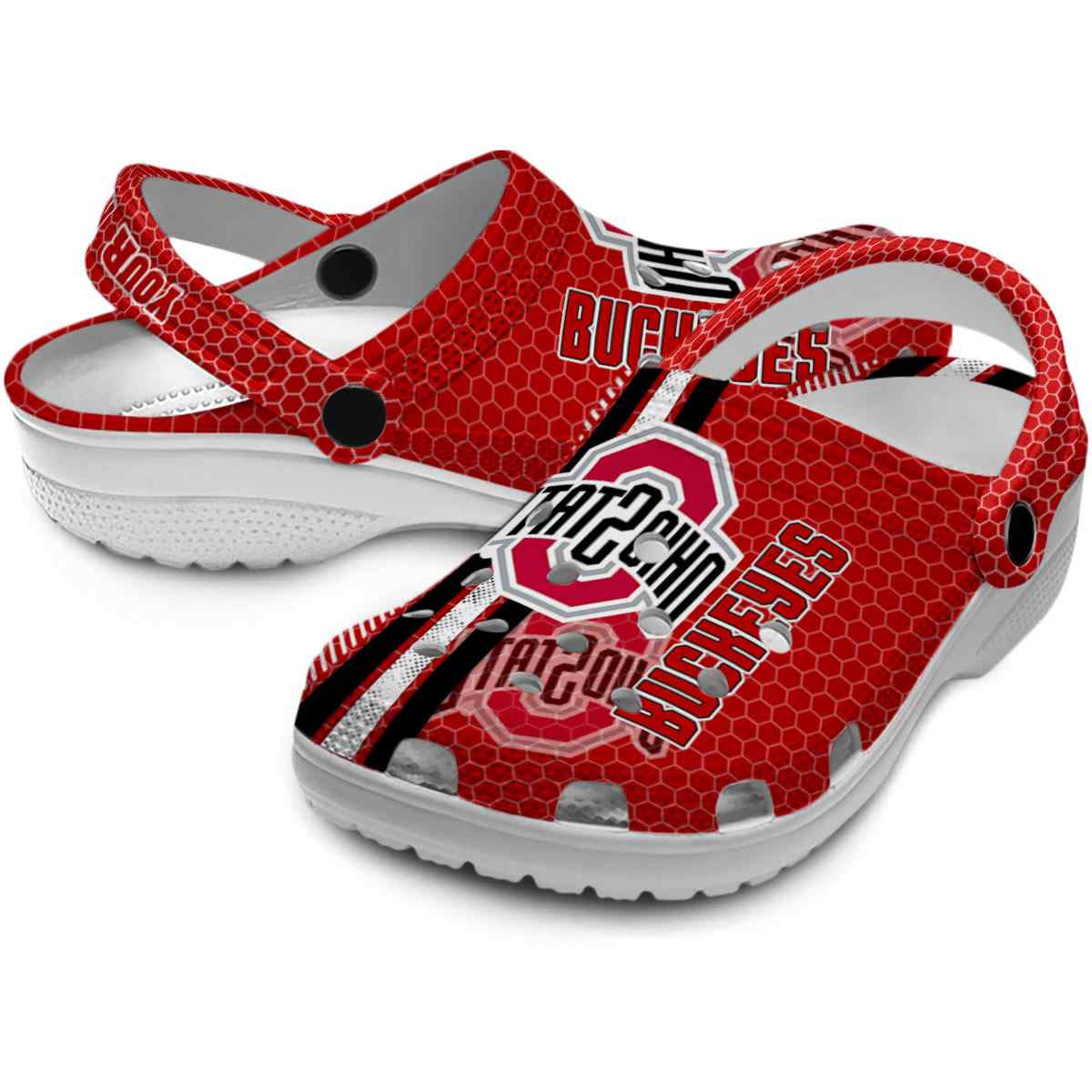 Footwearmerch Ohio State Buckeyes NCAA Sport Crocs Crocband Clogs Shoes Comfortable For Men Women and Kids