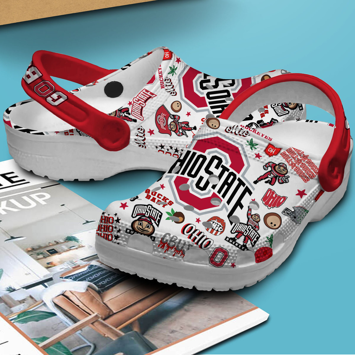 Footwearmerch Ohio State Buckeyes NCAA Sport Crocs Crocband Clogs Shoes Comfortable For Men Women and Kids