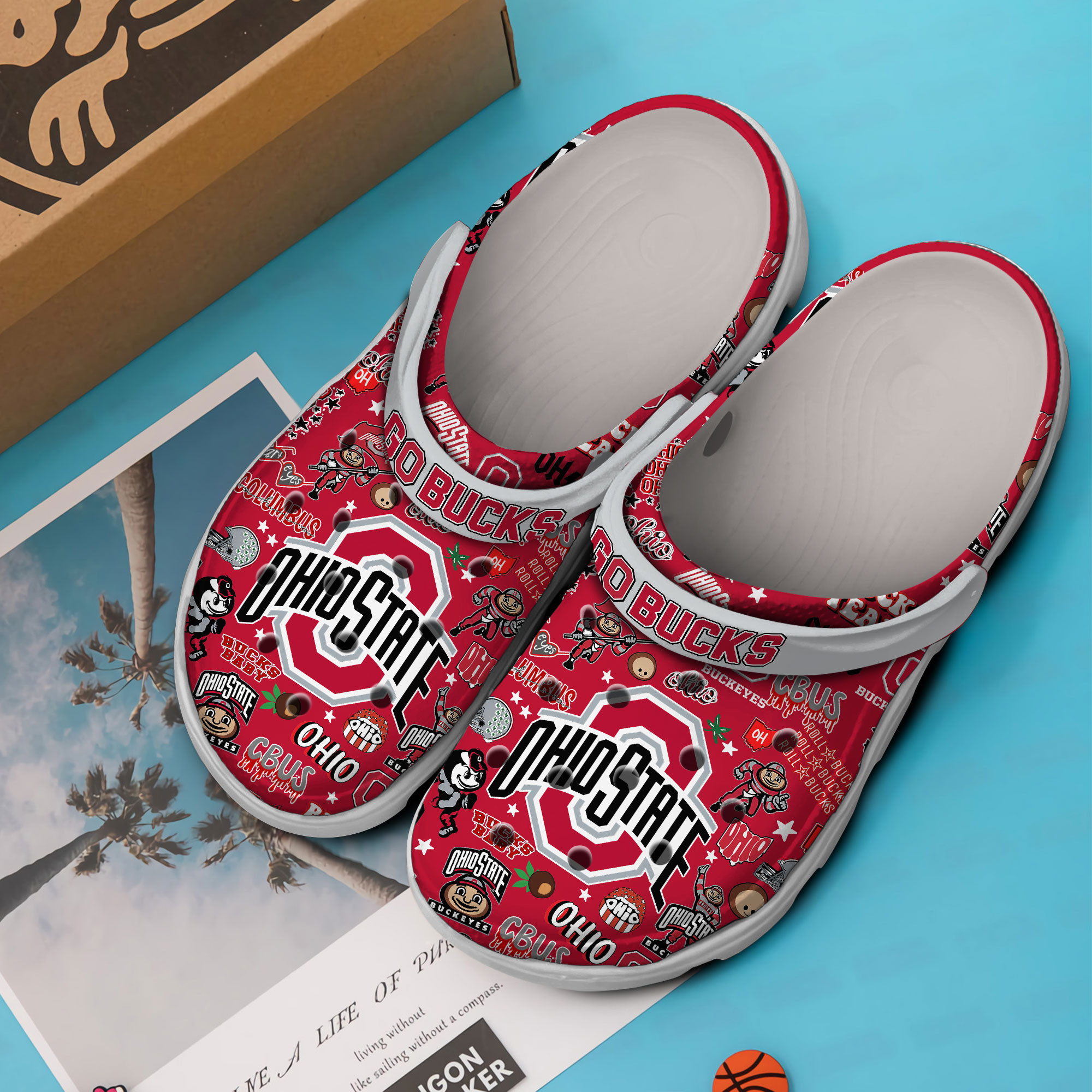 Footwearmerch Ohio State Buckeyes NCAA Sport Crocs Crocband Clogs Shoes Comfortable For Men Women and Kids
