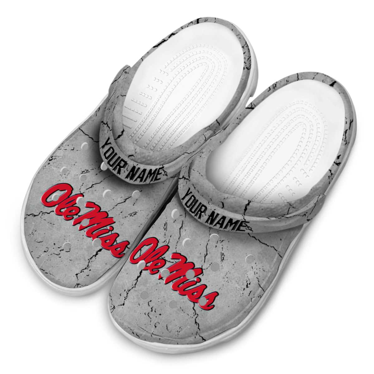 Footwearmerch Ole Miss Rebels NCAA Sport Crocs Crocband Clogs Shoes Comfortable For Men Women and Kids