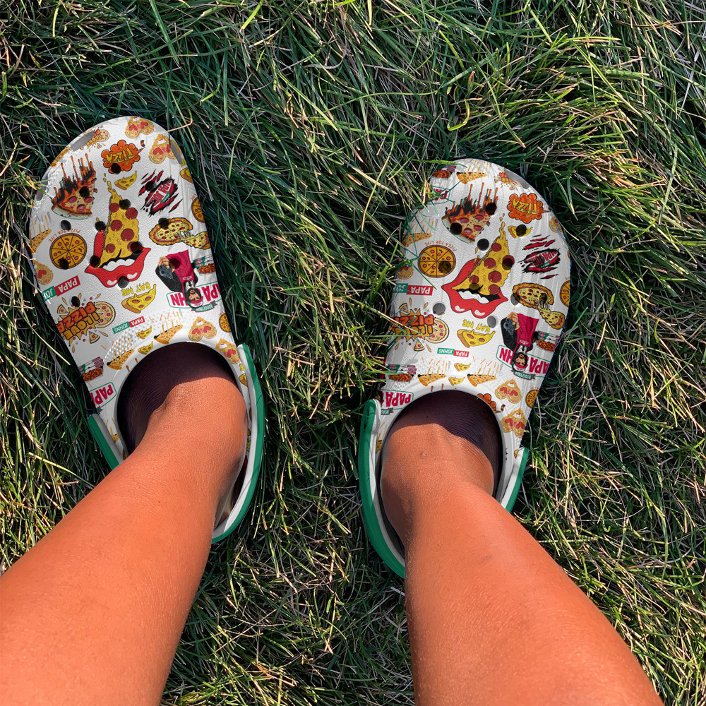 Footwearmerch Papa John's Premium Crocs Crocband Clogs Shoes Comfortable For Men Women and Kids