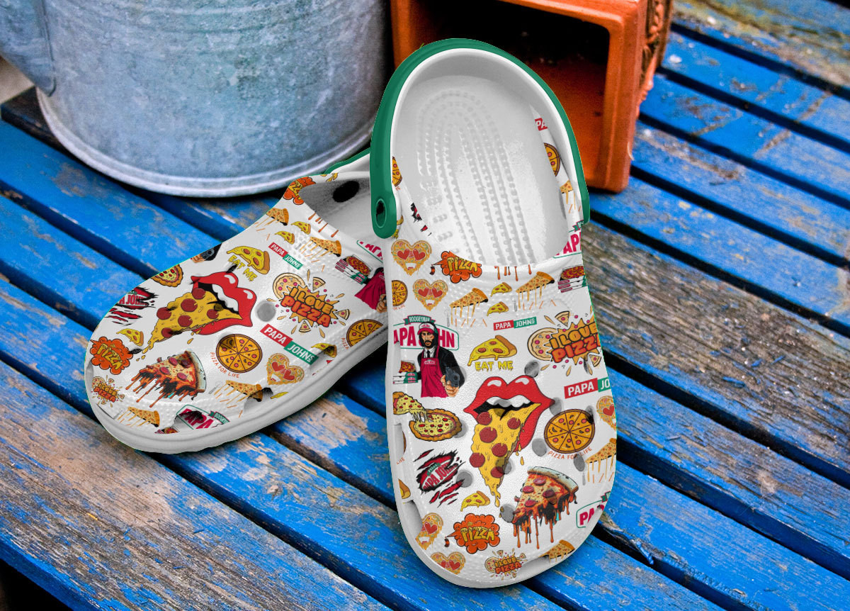 Footwearmerch Papa John's Premium Crocs Crocband Clogs Shoes Comfortable For Men Women and Kids