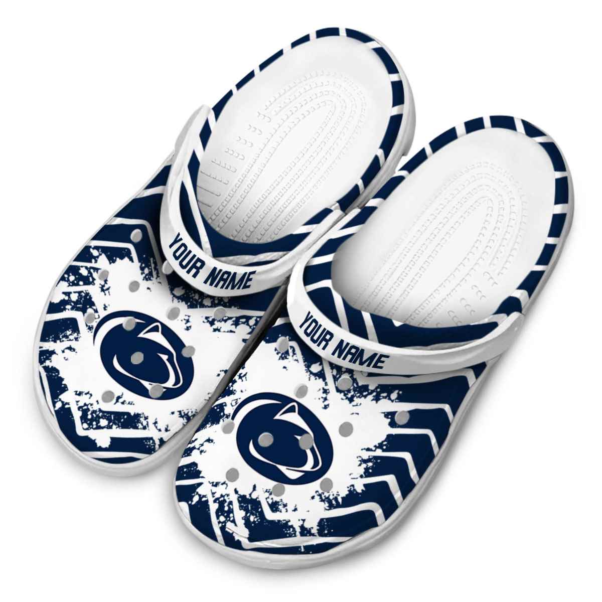Footwearmerch Penn State Nittany Lions NCAA Sport Crocs Crocband Clogs Shoes Comfortable For Men Women and Kids