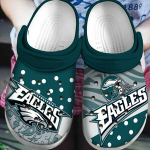 Footwearmerch Personalized Eagles Crocs Clog Custom Name Shoes