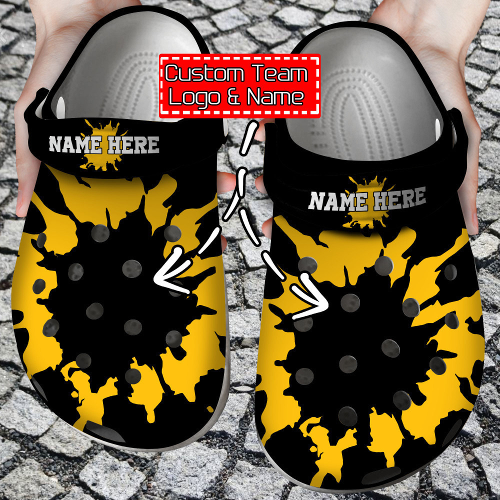 Footwearmerch Personalized Name Logo Football Team Color Splash clog Shoes For Men And Women