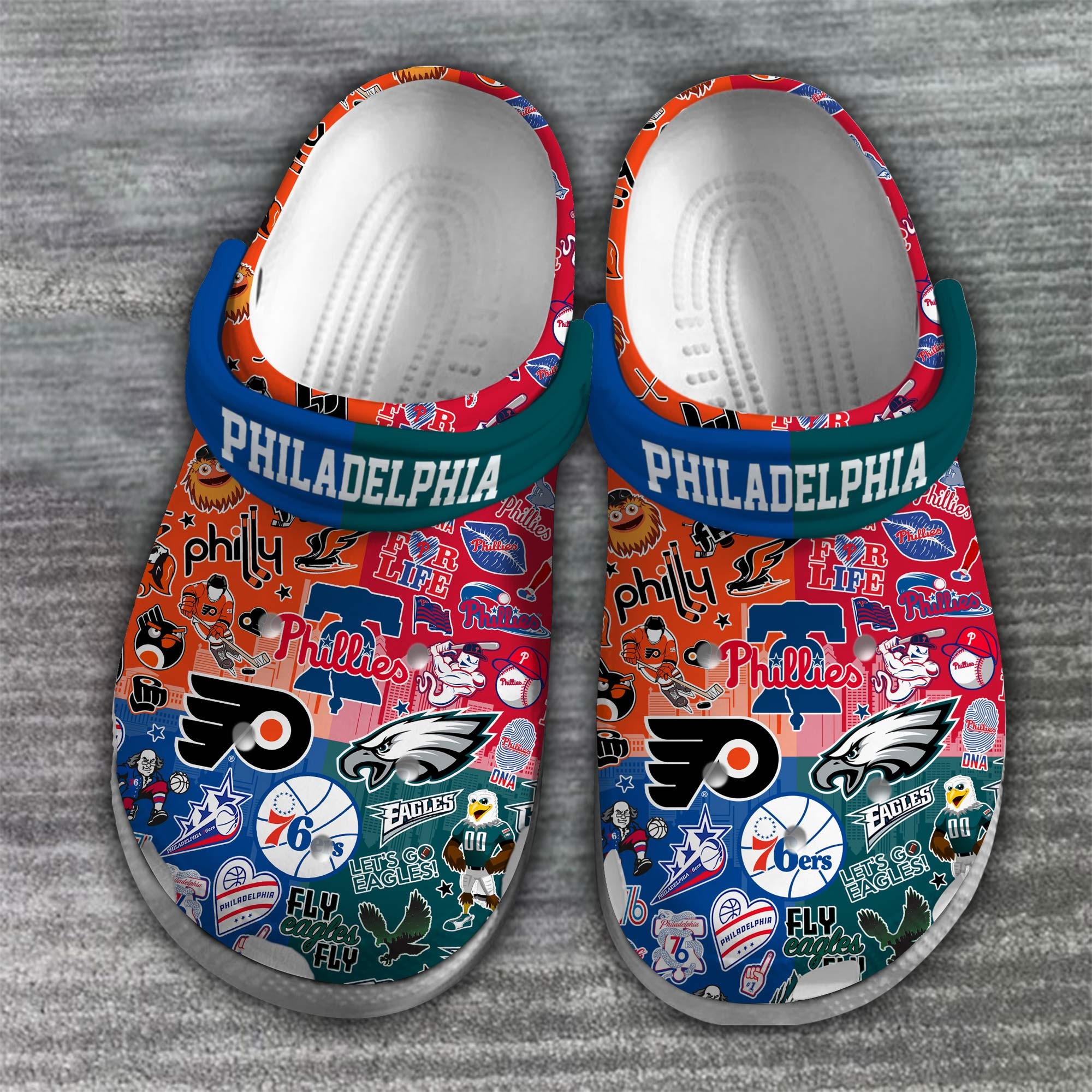 Footwearmerch Philadelphia Sport Crocs Crocband Clogs Shoes Comfortable For Men Women and Kids