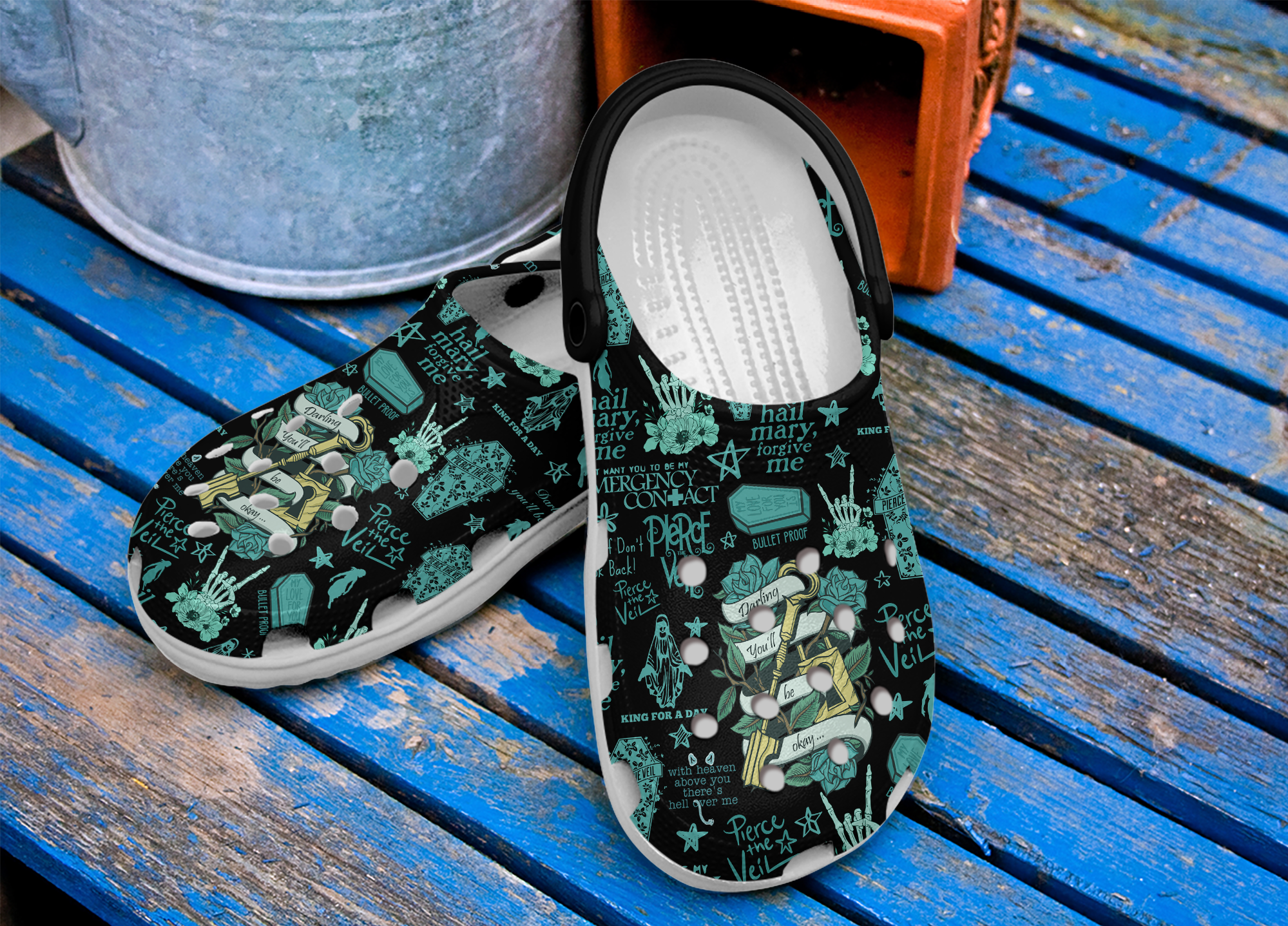 Footwearmerch Pierce The Veil Music Crocs Crocband Clogs Shoes Comfortable For Men Women and Kids
