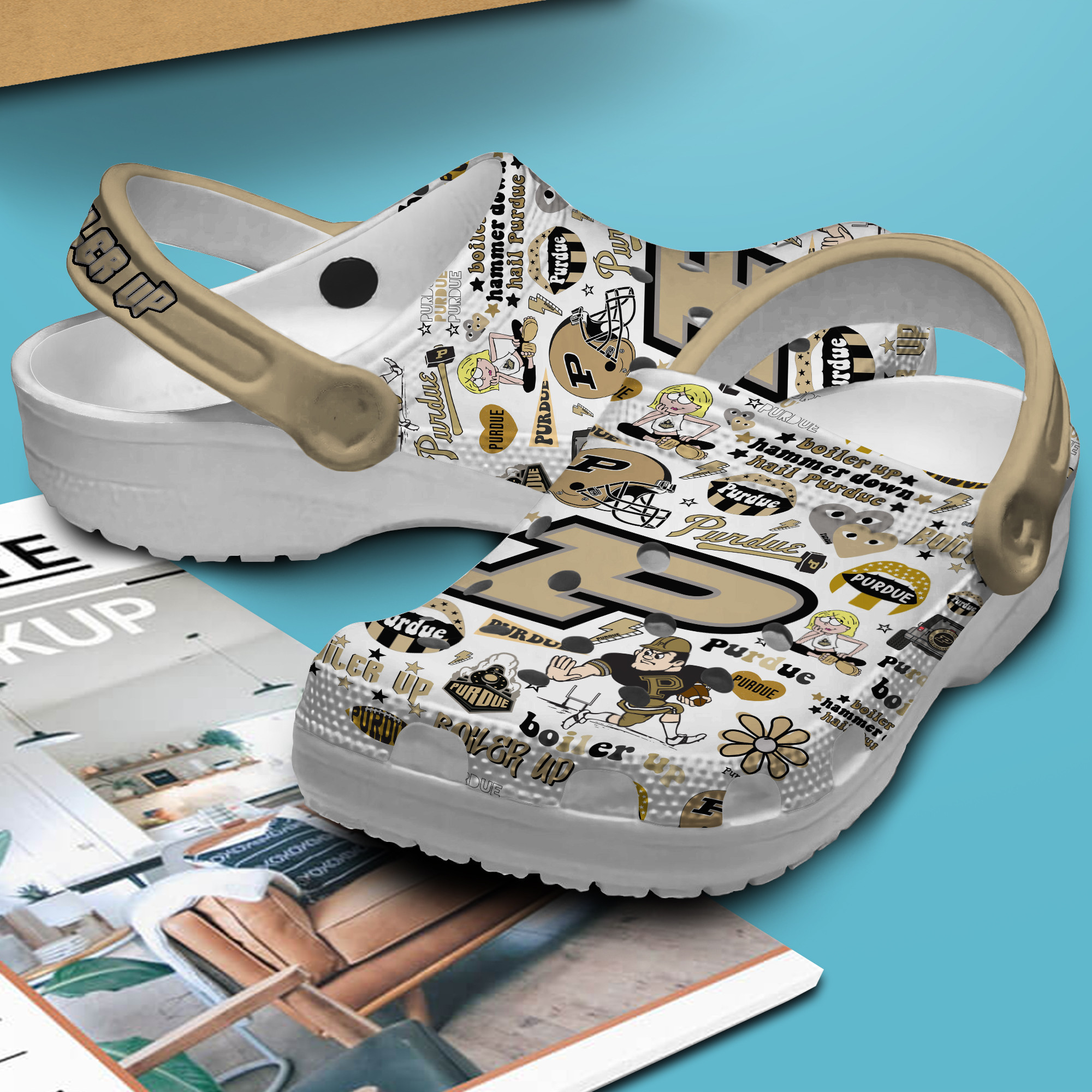 Footwearmerch Purdue Boilermakers NCAA Sport Crocs Crocband Clogs Shoes Comfortable For Men Women and Kids