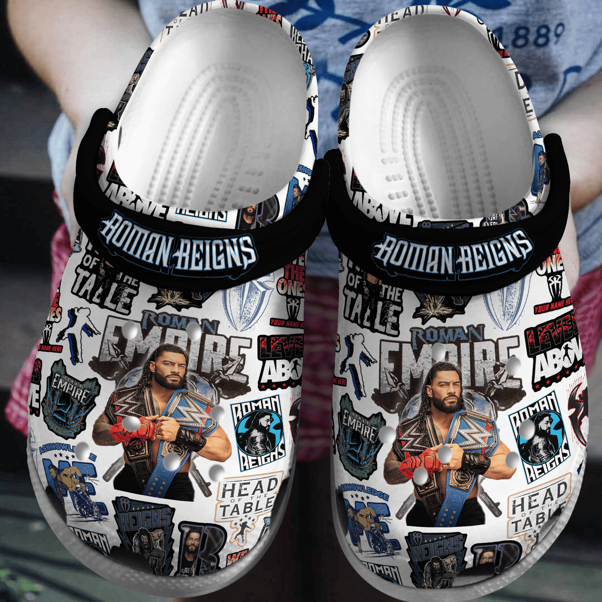 Footwearmerch Roman Reigns WWE SportCrocs Crocband Clogs Shoes Comfortable For Men Women and Kids