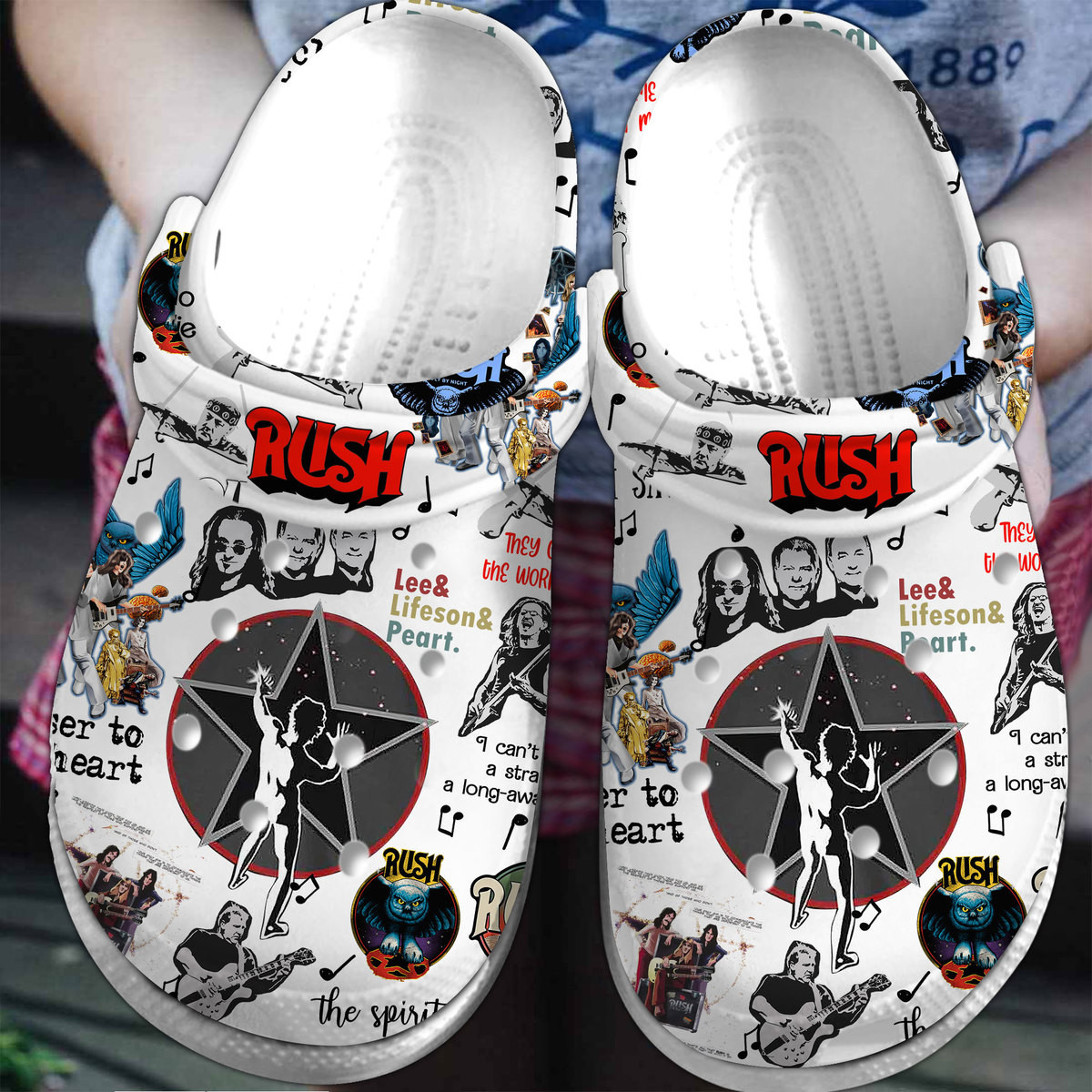 Footwearmerch Rush Rock Band Music Crocs Crocband Clogs Shoes Comfortable For Men Women and Kids