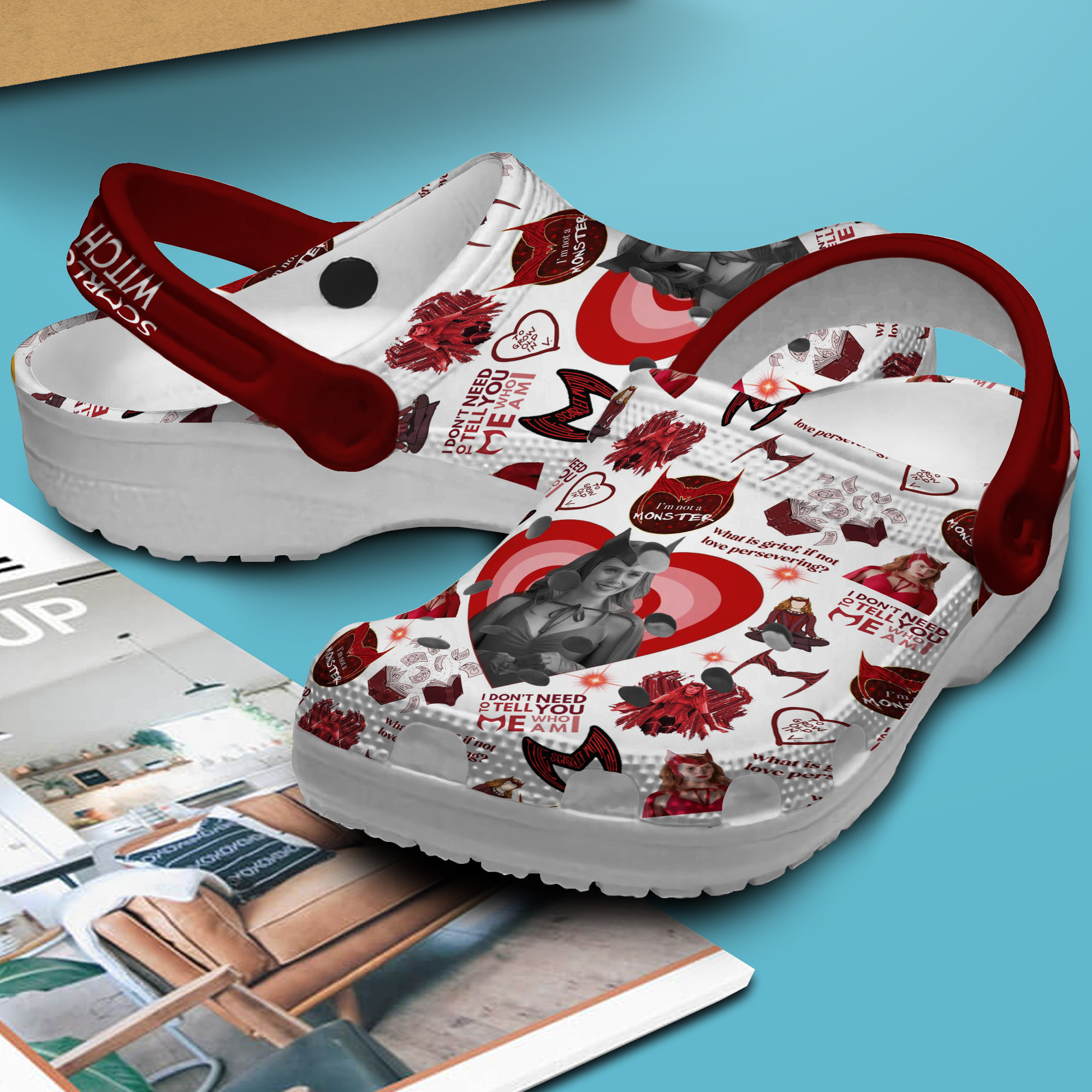 Footwearmerch Scarlet Witch Movie Crocs Crocband Clogs Shoes Comfortable For Men Women and Kids
