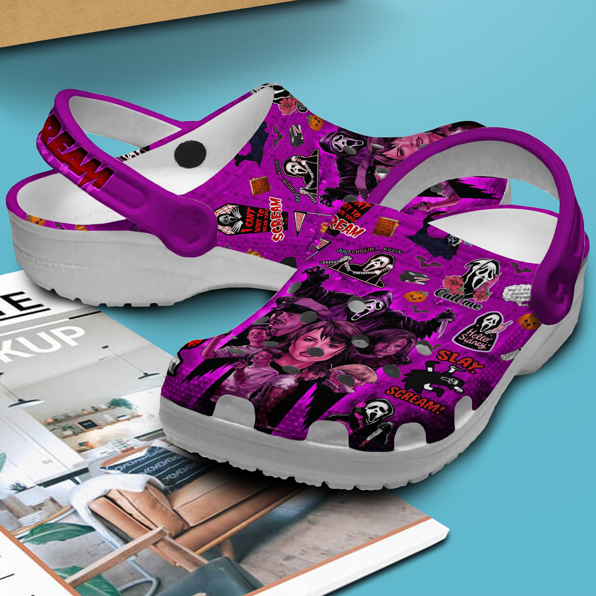 Footwearmerch Scream Movie Crocs Crocband Clogs Shoes Comfortable For Men Women and Kids