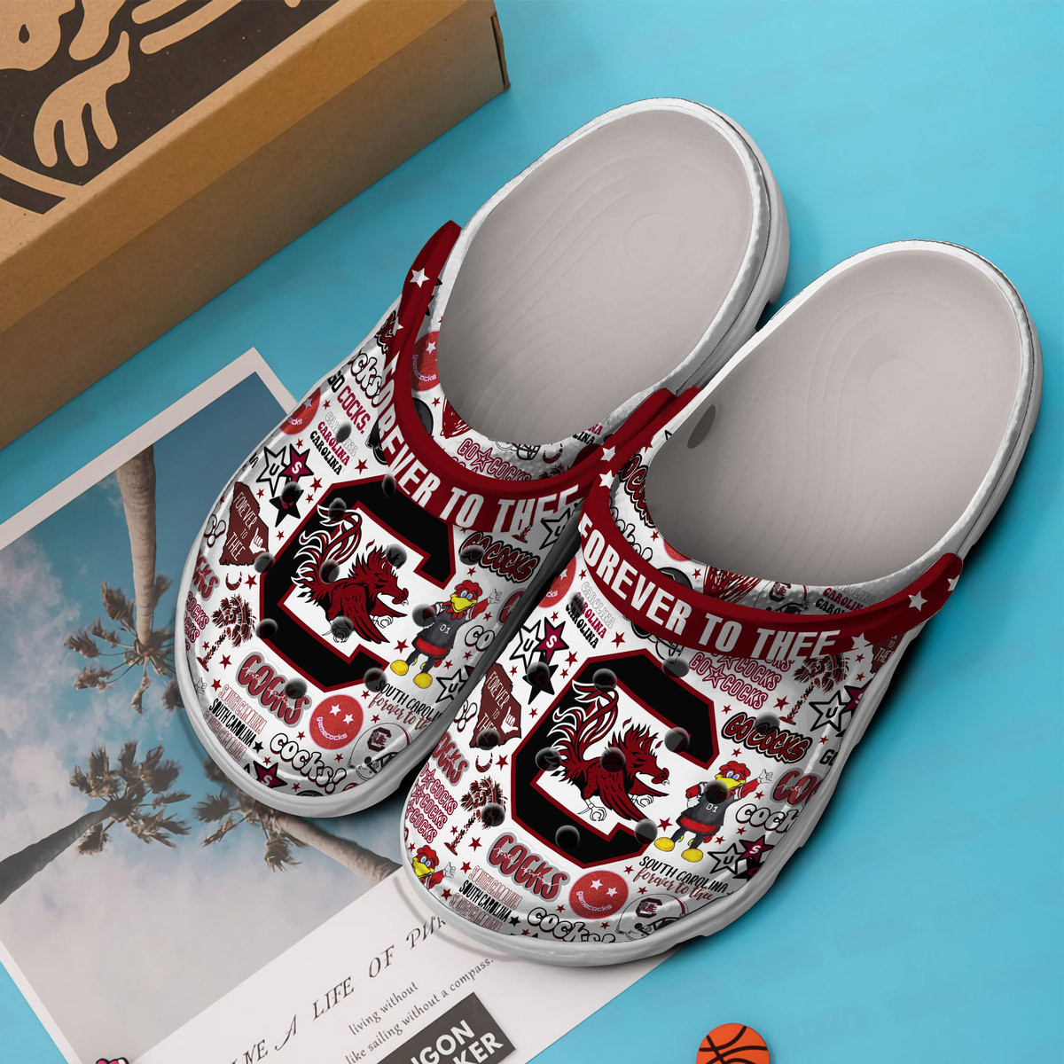 Footwearmerch South Carolina Gamecocks NCAA Sport Crocs Crocband Clogs Shoes Comfortable For Men Women and Kids