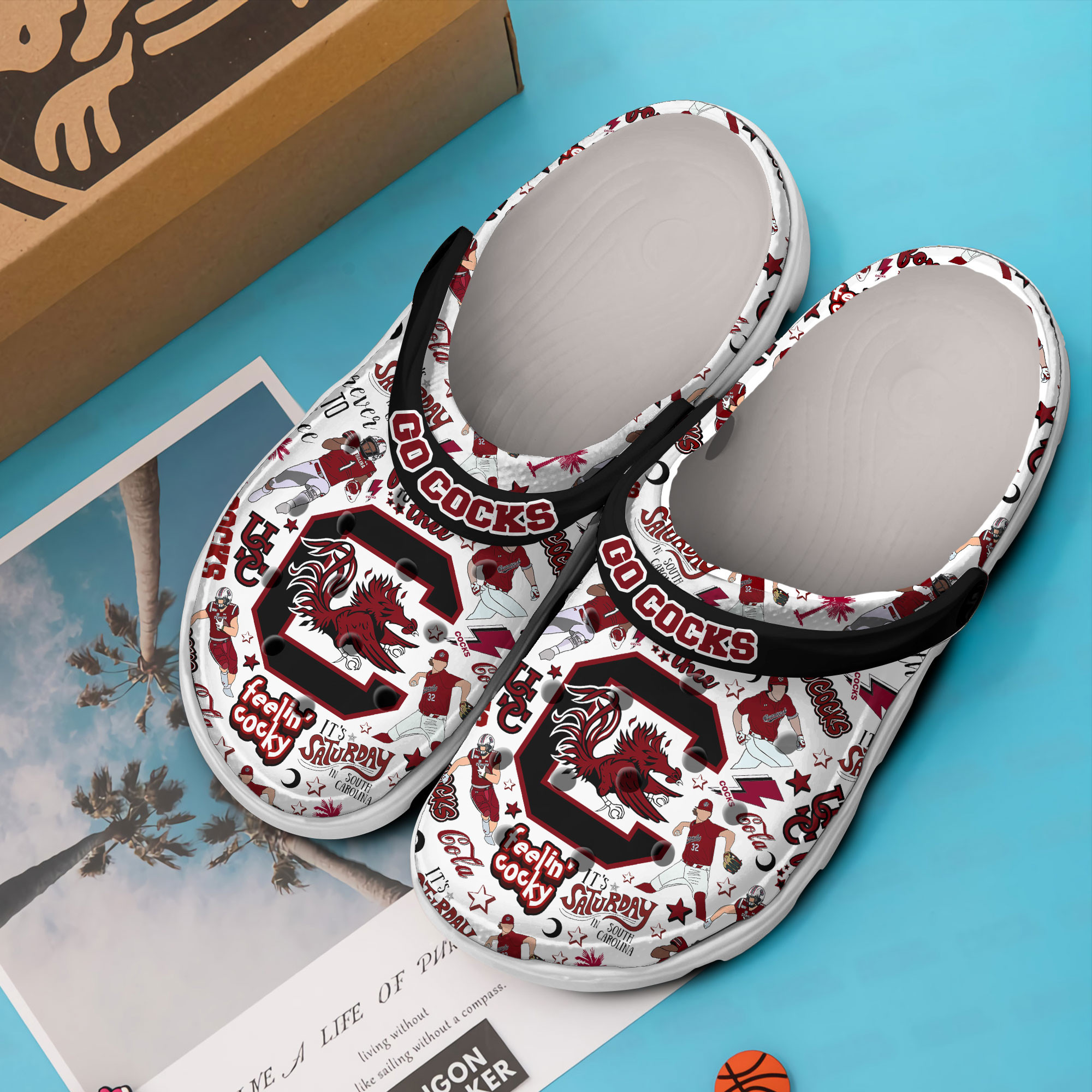 Footwearmerch South Carolina Gamecocks NCAA Sport Crocs Crocband Clogs Shoes Comfortable For Men Women and Kids
