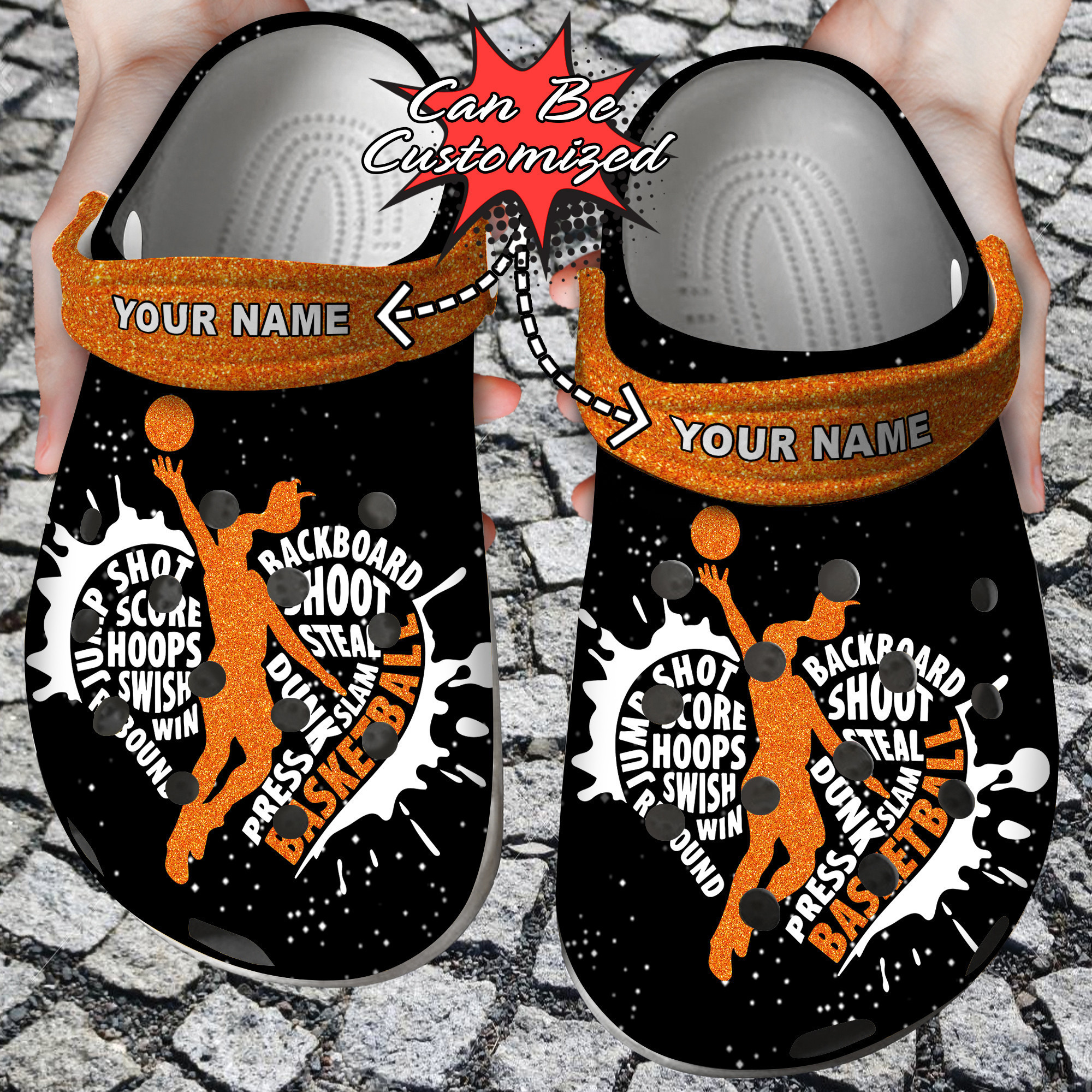 Footwearmerch Sport Personalized Basketball Heart For Girl Clog Shoes
