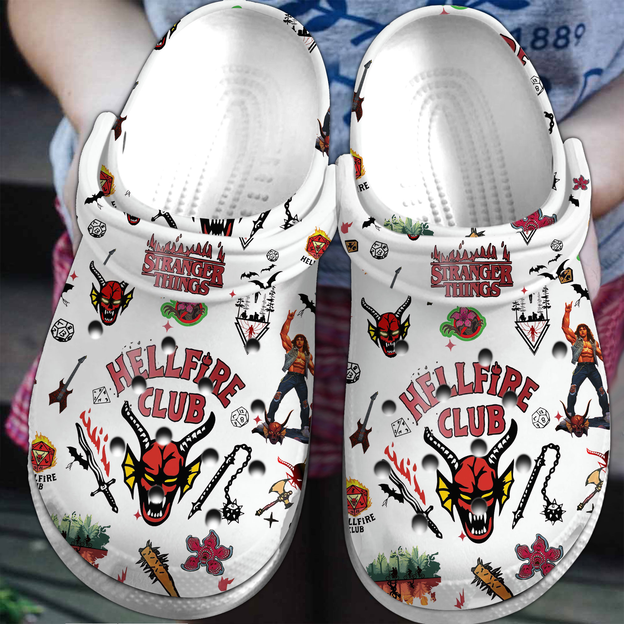 Footwearmerch Stranger Things TV Series Crocs Crocband Clogs Shoes Comfortable For Men Women and Kids
