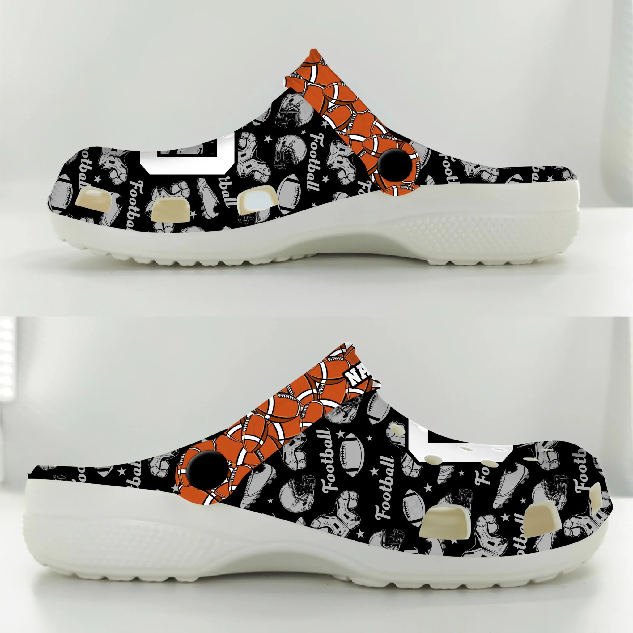 Footwearmerch Street Doodle Football Sport Crocs Crocband Clogs Shoes Comfortable For Men Women and Kids