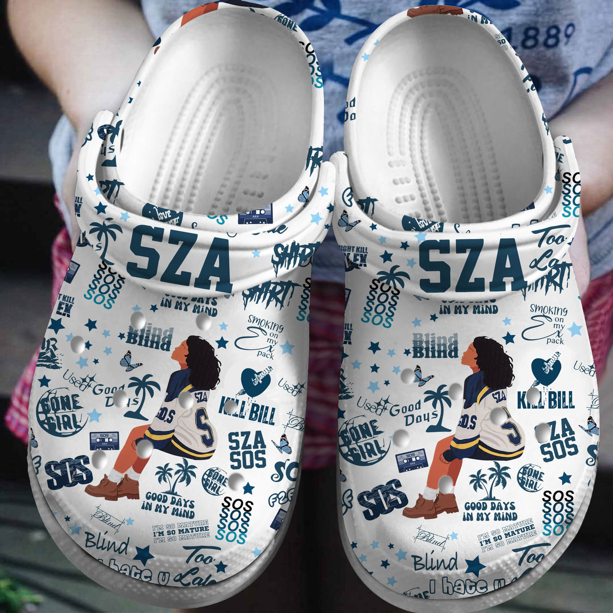 Footwearmerch SZA Blind Music Crocs Crocband Clogs Shoes Comfortable For Men Women and Kids