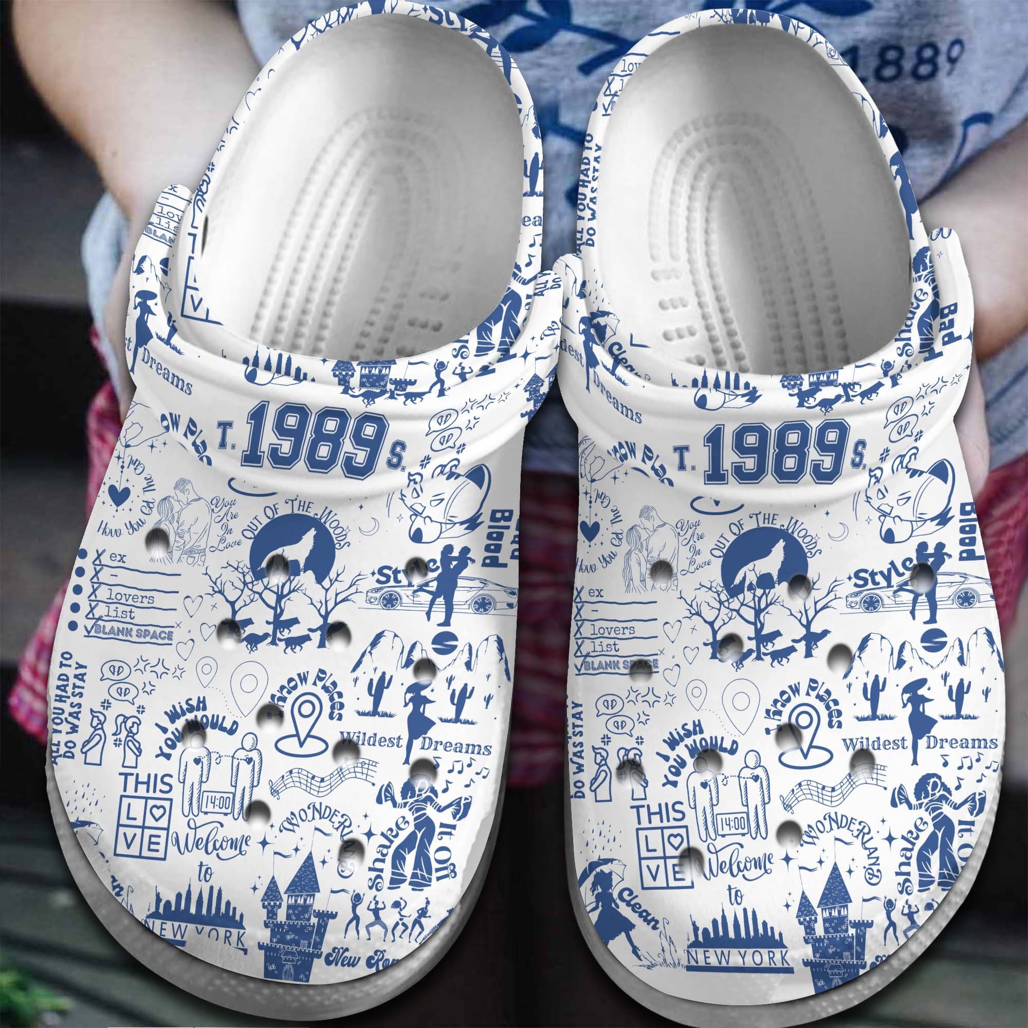 Footwearmerch Taylor Swift Music 1989 Crocs Crocband Clogs Shoes Comfortable For Men Women and Kids