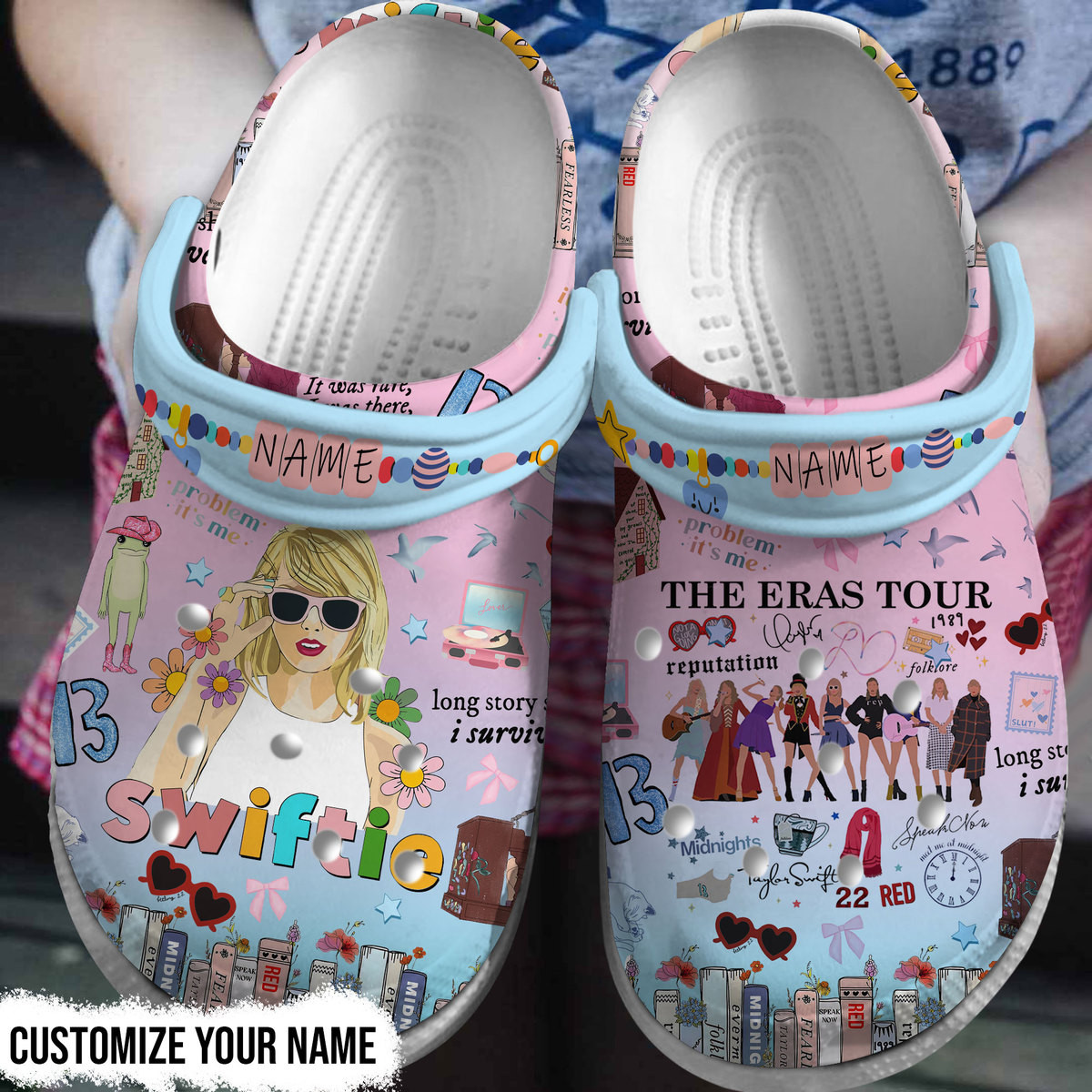Footwearmerch Taylor Swift The Eras Tour Music Crocs Crocband Clogs Shoes Comfortable For Men Women and Kids