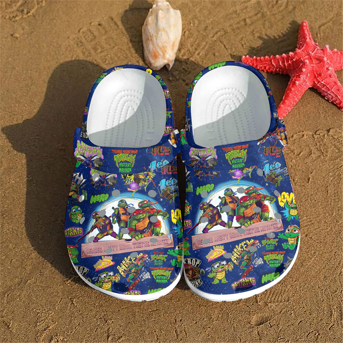 Footwearmerch Teenage Mutant Ninja Turtles Movie Crocs Crocband Clogs Shoes Comfortable For Men Women and Kids