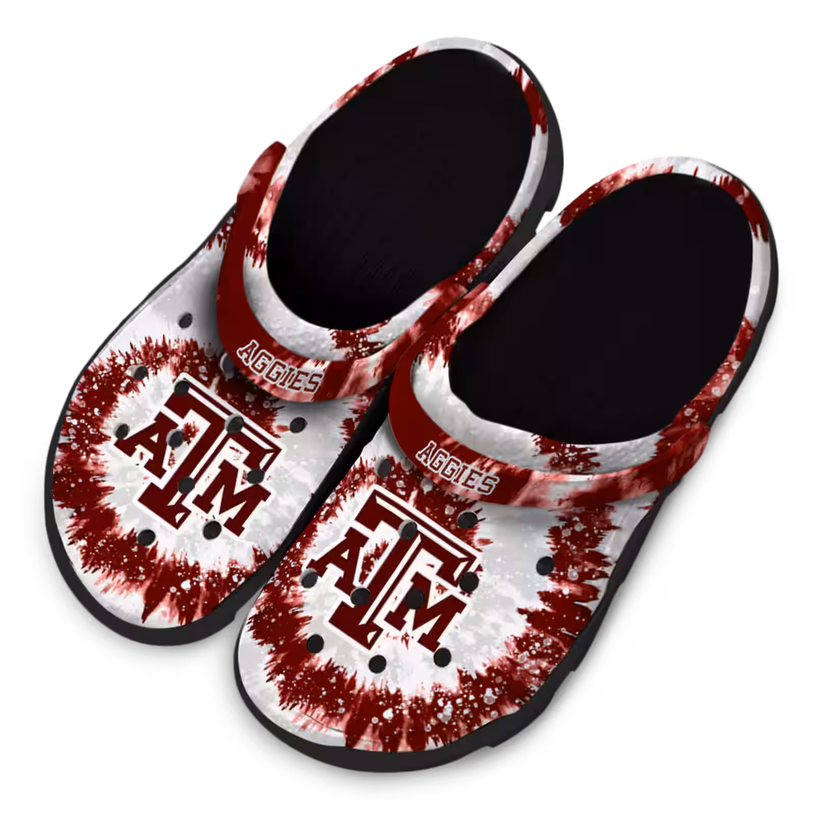 Footwearmerch Texas A&M Aggies NCAA Sport Crocs Crocband Clogs Shoes Comfortable For Men Women and Kids