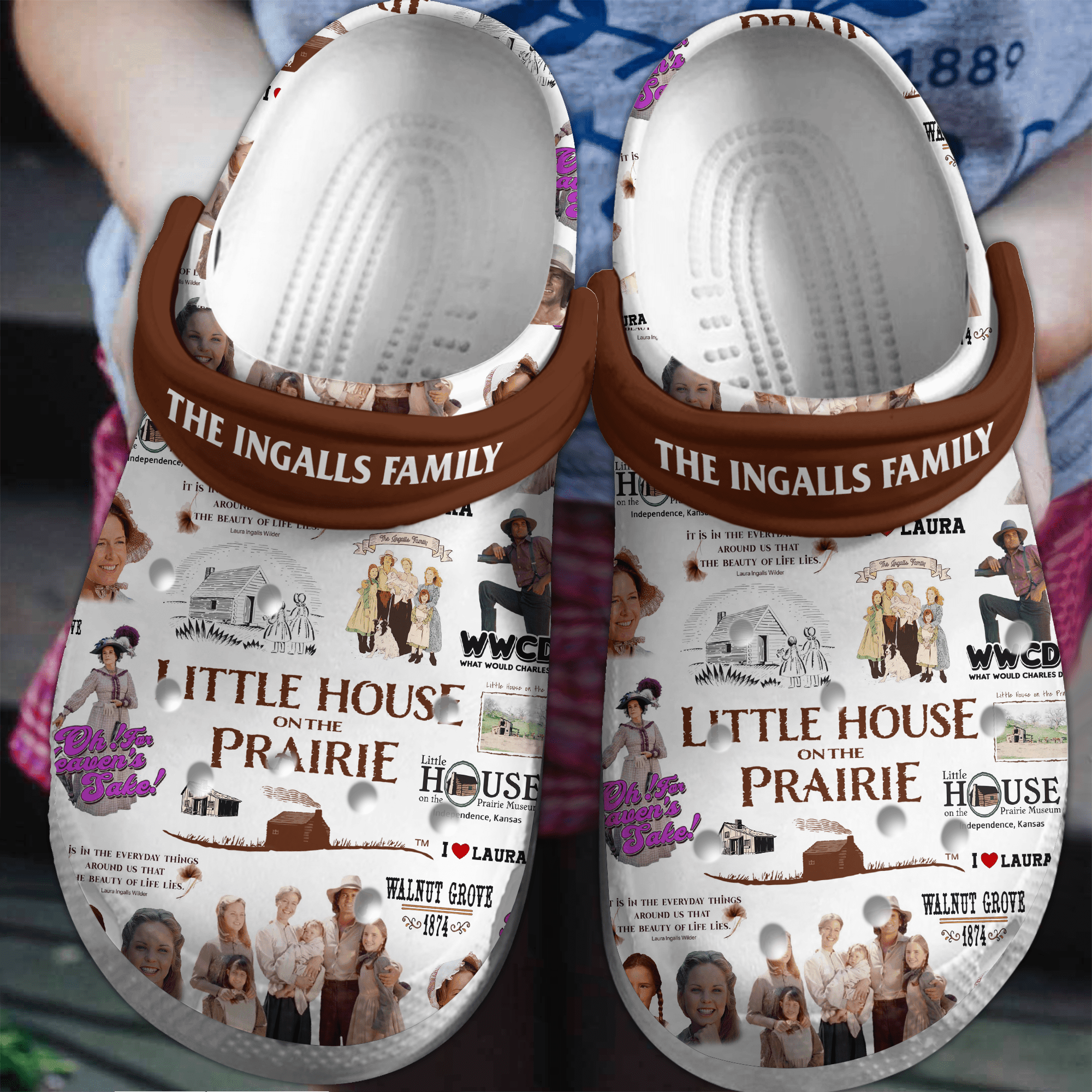 Footwearmerch The Ingalls Family Little House on the Prairie Movie Crocs Crocband Clogs Shoes Comfortable For Men Women and Kids