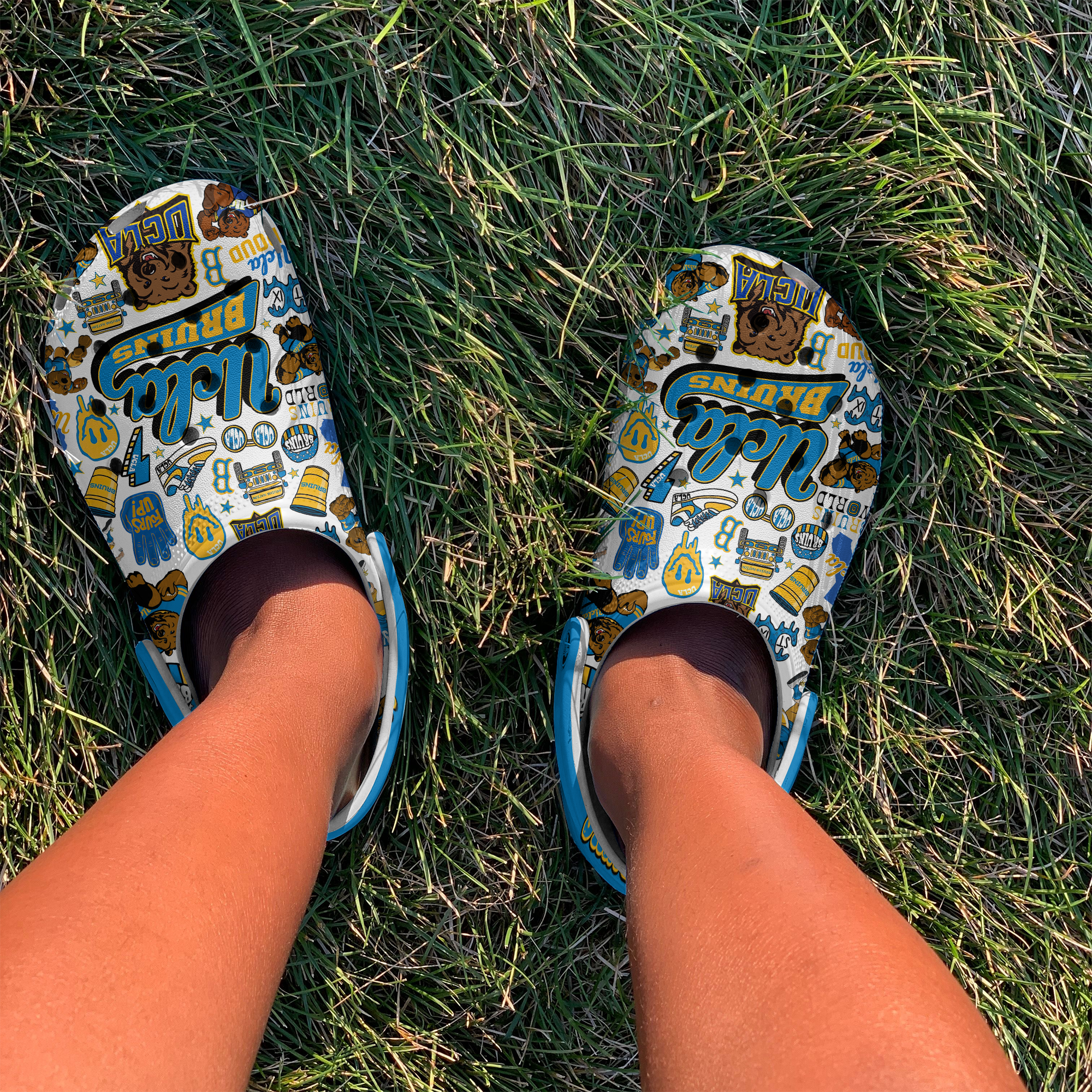 Footwearmerch UCLA Bruins NCAA Sport Crocs Crocband Clogs Shoes Comfortable For Men Women and Kids